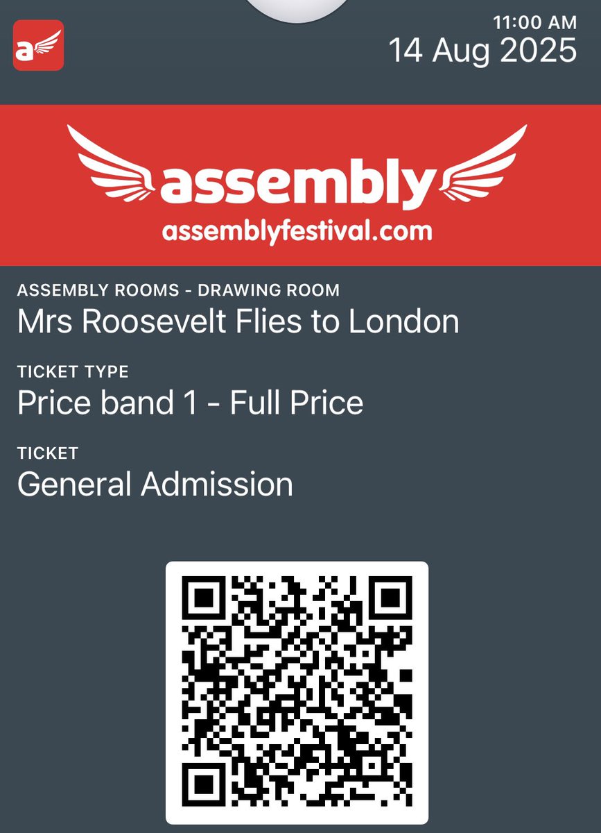 Mrs Roosevelt flies to London - ⭐️⭐️⭐️⭐️⭐️. An incredible story / life, written and performed by Alison Skillbeck. I was gripped for all 75 minutes. Get a ticket if you can. 🎭 <a href="/edfringe/">Edinburgh Festival Fringe</a> #edfringe2025

“We all know what’s going on in the world. So let’s be more Eleanor.”