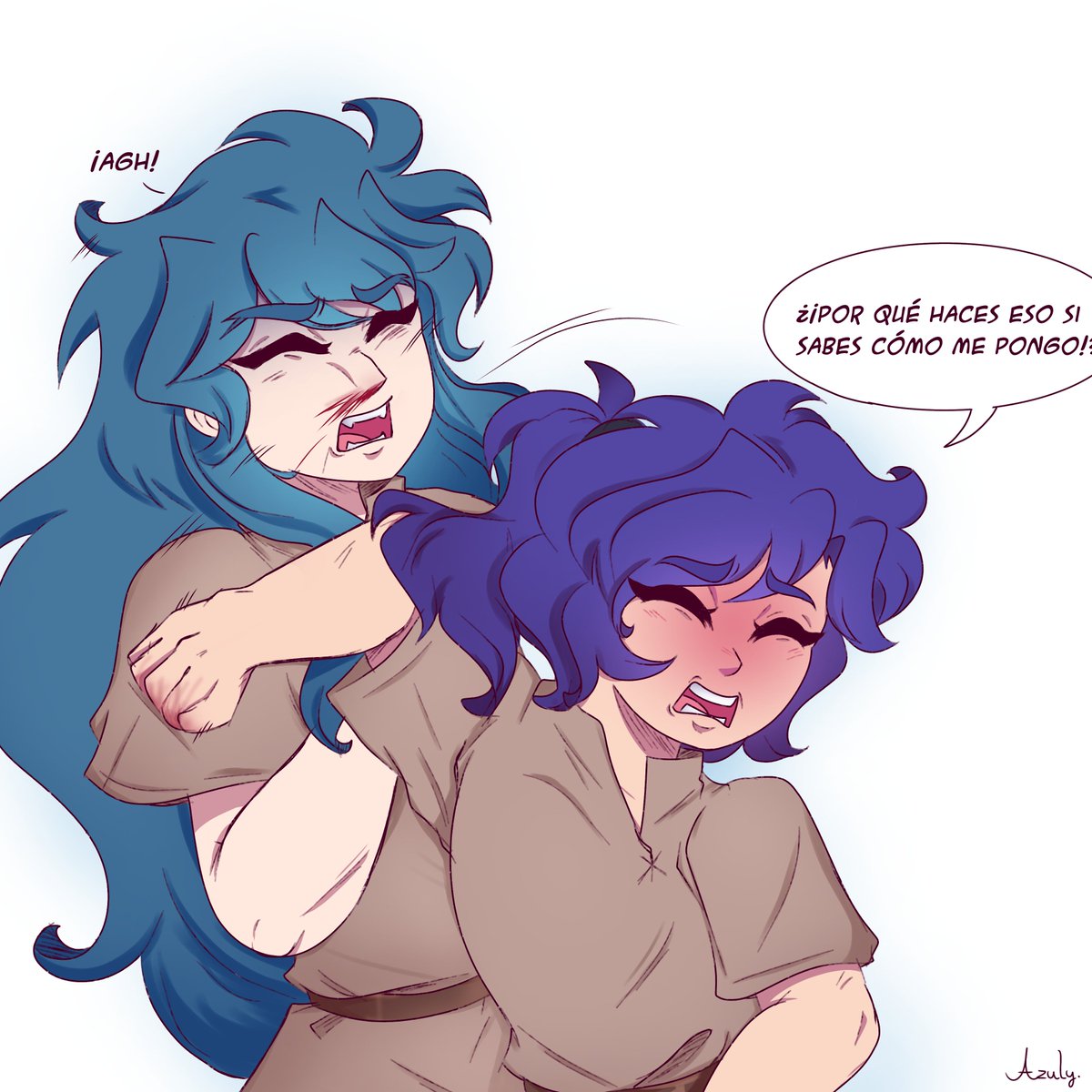 Dije que no subiría nada por mi pantalla dañada. Pero esto se me ocurrió a mitad de la noche y no pude evitarlo... Perdón

Fun fact: Milo es DEMASIADO impulsivo, así que, cuando se pone muy nervioso por algo, sin querer golpea cosas/personas 🕴🙏