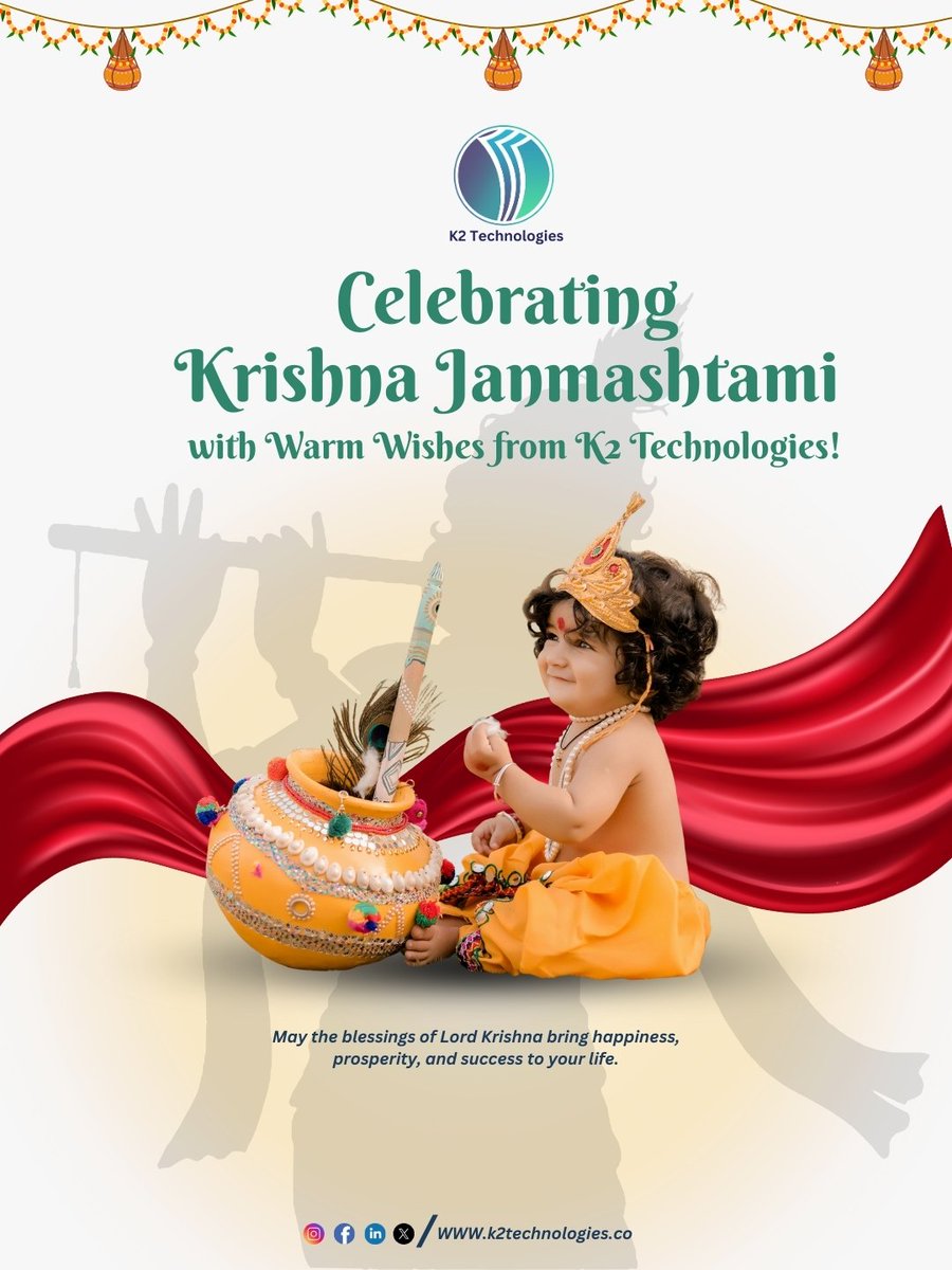 k2technologies_'s tweet photo. 🌼 K2 Technologies wishes you and your loved ones a joyous Krishna Janmashtami!
May Lord Krishna’s blessings fill your life with happiness, prosperity, and endless success. 🙏💛

Happy Krishna Janmashtami! 🎉🪔

#happykrishnajanmastm  #k2technologies #krishna #digitalmarketing https://t.co/WKMcT9XGEt