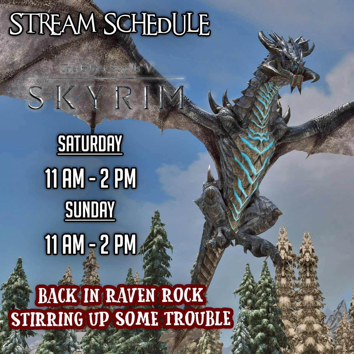 Beruud's tweet photo. Wee are back in Raven Rock! Exploring and causing more trouble.

Come stay high with us for a few hours this weekend.

https://t.co/qIMy8Afrys

#skyrim #skyrimse #Skyrimmods #live #livestream #youtubegaming https://t.co/6rYvrE3YiI