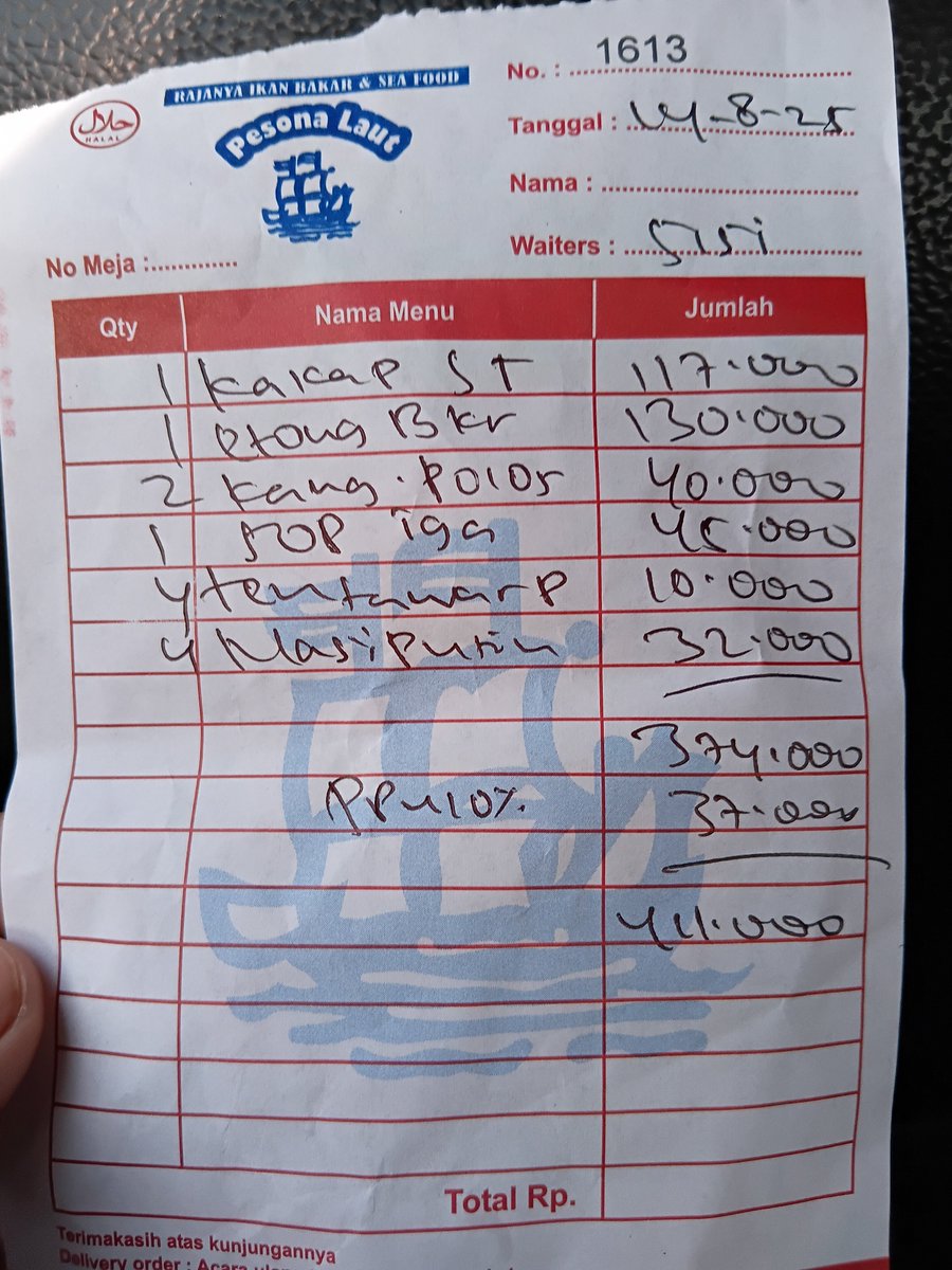 Tadi siang mampir di rumah makan, tempatnya biasa aja, pinggir laut eretan 
<a href="/kotaindramayu/">Kabupaten Indramayu</a> <a href="/indramayukab/">Diskominfo Indramayu</a> 
 , pelayanan lama, rasanya biasa aja ga ada yg istimewa, tapi harganya woooow. Lumayan mengagetkan, gak lagi deh