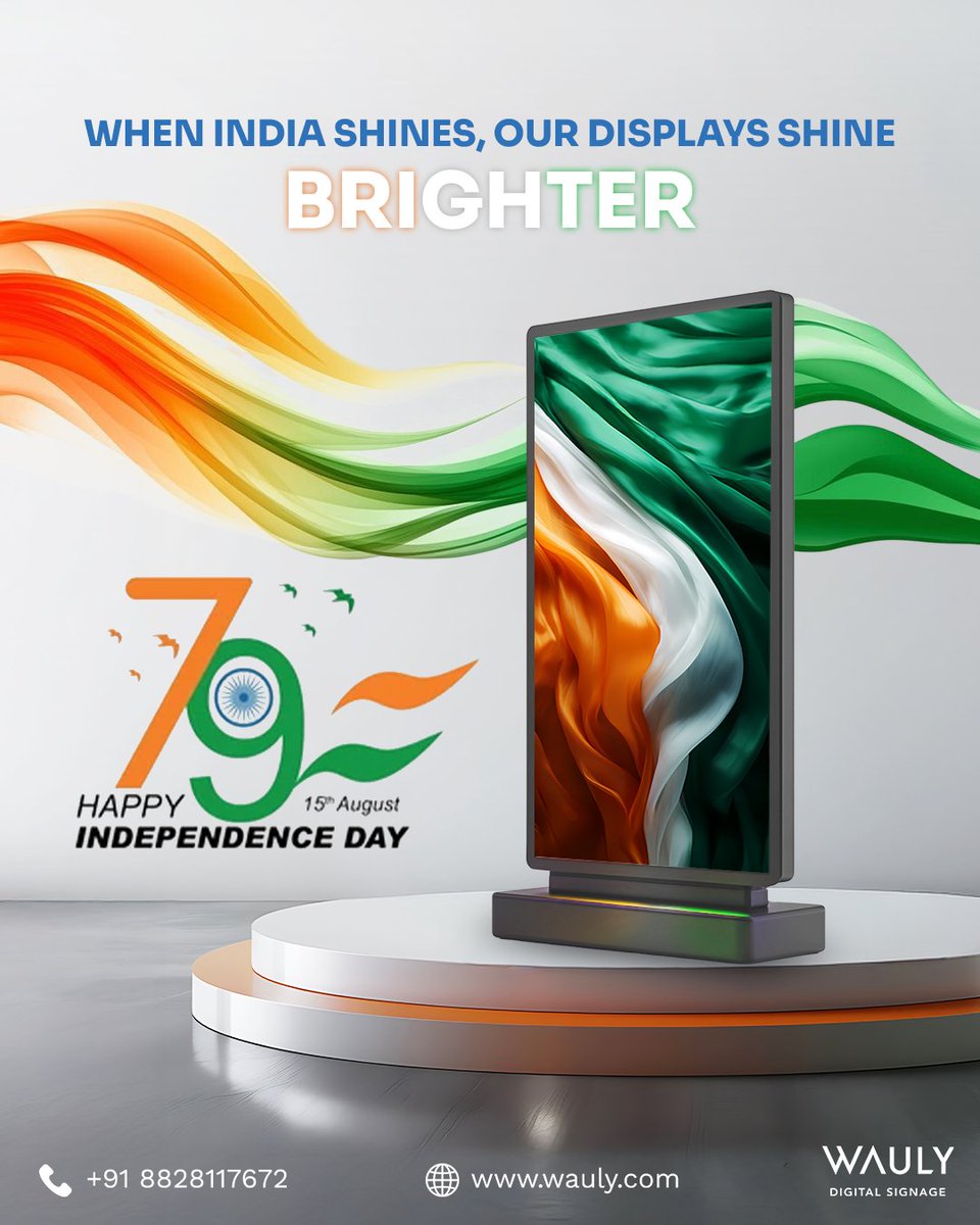 waulysignage's tweet image. Celebrating the spirit of freedom with displays that reflect the pride and colours of our nation. 

This Independence Day, let’s shine together and inspire brighter tomorrows.

#digitalsignage #signagedisplay #displaysignage #independenceday #79independenceday #digitalscreen