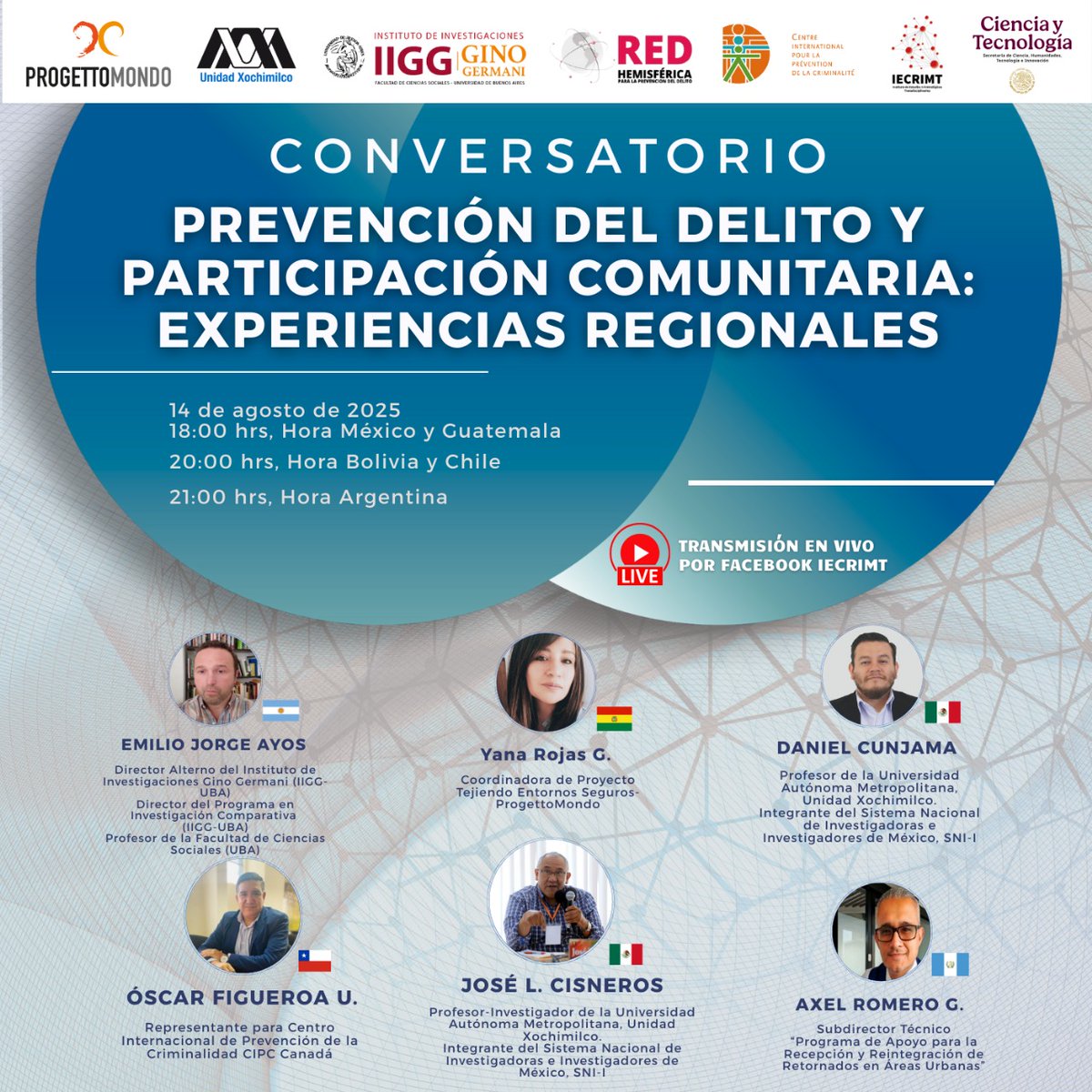 Invitados a acompañarnos en esta jornada de reflexión en torno a la Seguridad Comunitaria