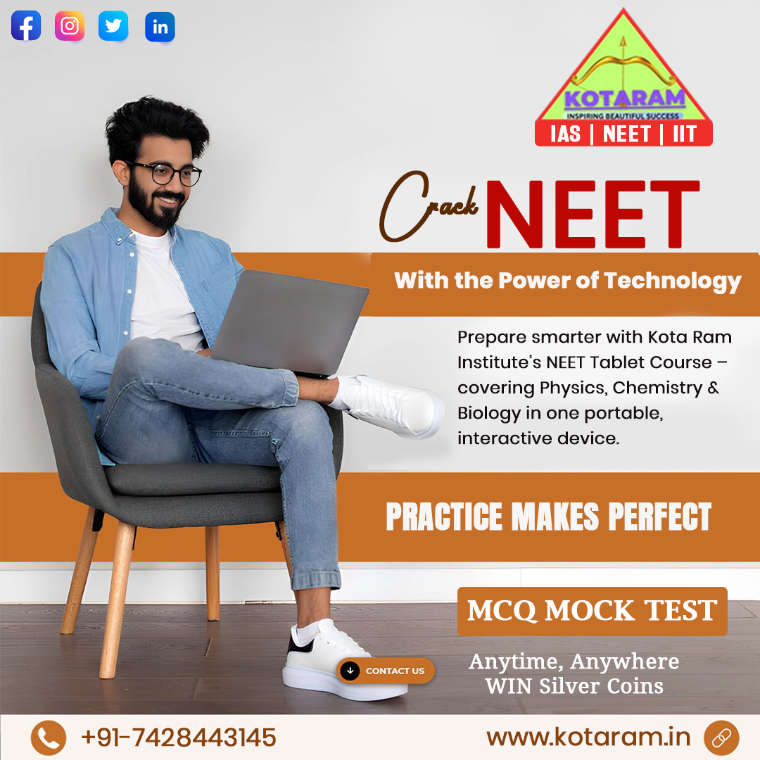 kotaraminst's tweet image. Prepare smarter with Kota Ram Institute’s NEET Tablet Course – covering Physics, Chemistry &amp;amp; Biology in one portable, interactive device.
 Visit- kotaram.in
Email : info@kotaram.in
Phone : +91-7428443145
#NEET2025 #NEETPreparation #TabletLearning #Physics #Chemistry