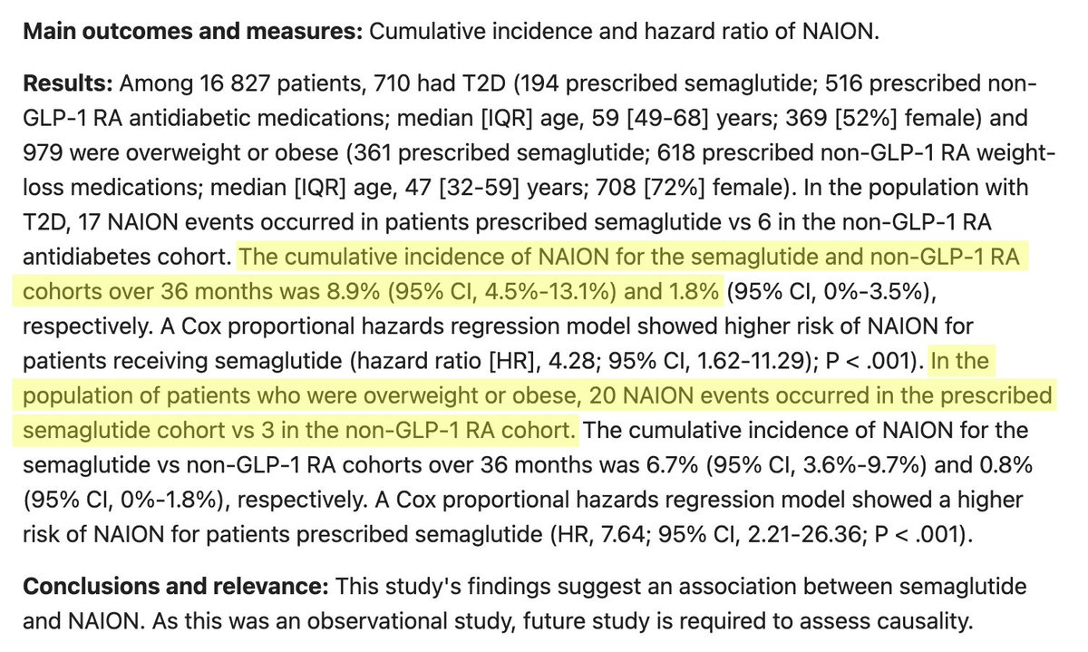 NAION is irreversible.

A July 2024 JAMA study dropped a bombshell:

"Ozempic users faced 7x higher risk of vision loss."

Yet Novo Nordisk never updated their warning labels...