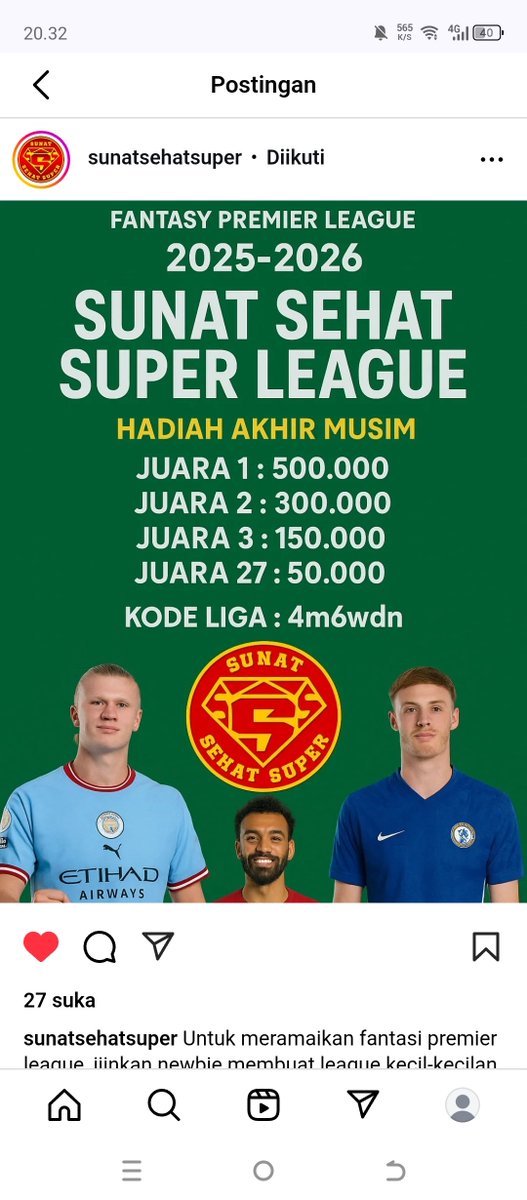 <a href="/pisangij01/">FPL Liga Pisangijo</a> <a href="/FLOA62/">FPL League Owners Association</a> Izin share liga milik teman mas, insya Allah amanah, berhubung ybs aktifnya di IG.
Berikut TKP nya :
instagram.com/p/DNVWBN0ROVF/… 

cc: om @ekiliverpudlian