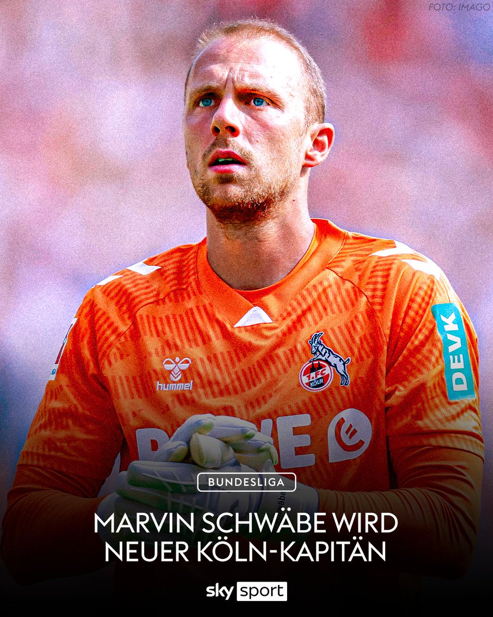 Torhüter Marvin Schwäbe wird nach Sky-Infos neuer Kapitän des 1.FC Köln!

↪️ Sein Stellvertreter soll Rückkehrer Ron-Robert Zieler sein
↪️ Das hat Trainer Lukas Kwasniok vor wenigen Tagen entschieden.
↪️ Starkes Zeichen des Vereins an Schwäbe, der in der vergangenen Spielzeit