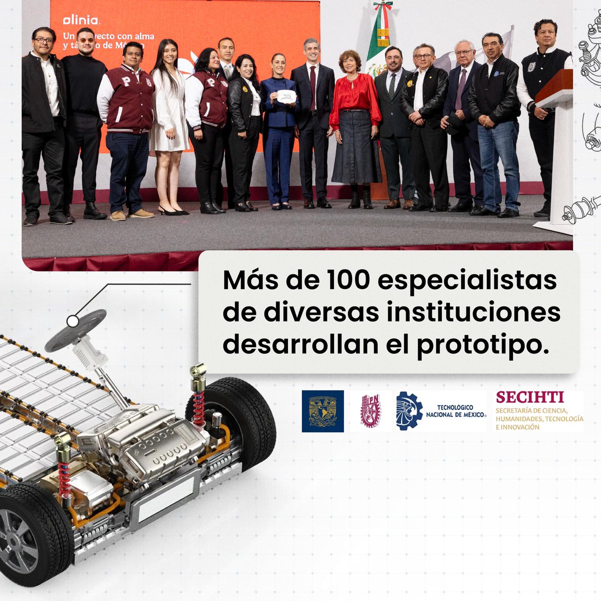armentapuebla_'s tweet photo. En Puebla respaldamos con firmeza los proyectos de soberanía tecnológica que impulsa nuestra presidenta, la Dra. @Claudiashein, participando orgullosamente en la fabricación del vehículo eléctrico #Olinia. ⚡🚗🇲🇽  

#PorAmorAPuebla  
#PensarEnGrande https://t.co/iqkbOrZHc9