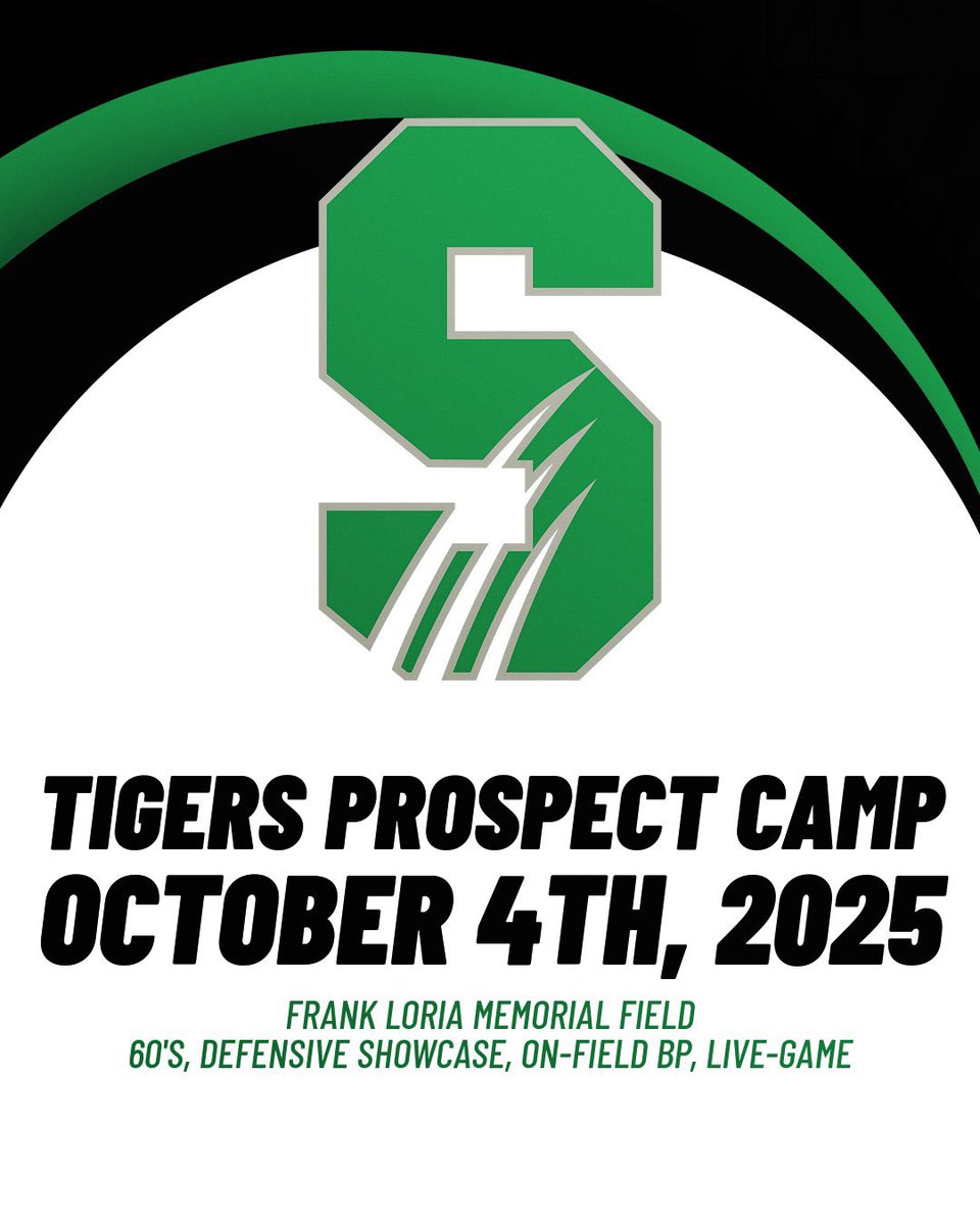 JBiale28's tweet image. 🚨Tigers Prospect Camp🚨
📅 Saturday, October 4th
📍Frank Loria Memorial Field
🕕 9 AM
💰 $100

Pro-style workout: 60’s, defensive showcase, on-field BP, Live Game

Registration now open. Use the following link to signup
docs.google.com/forms/d/171M5x…

We look forward to seeing you! 🐅
