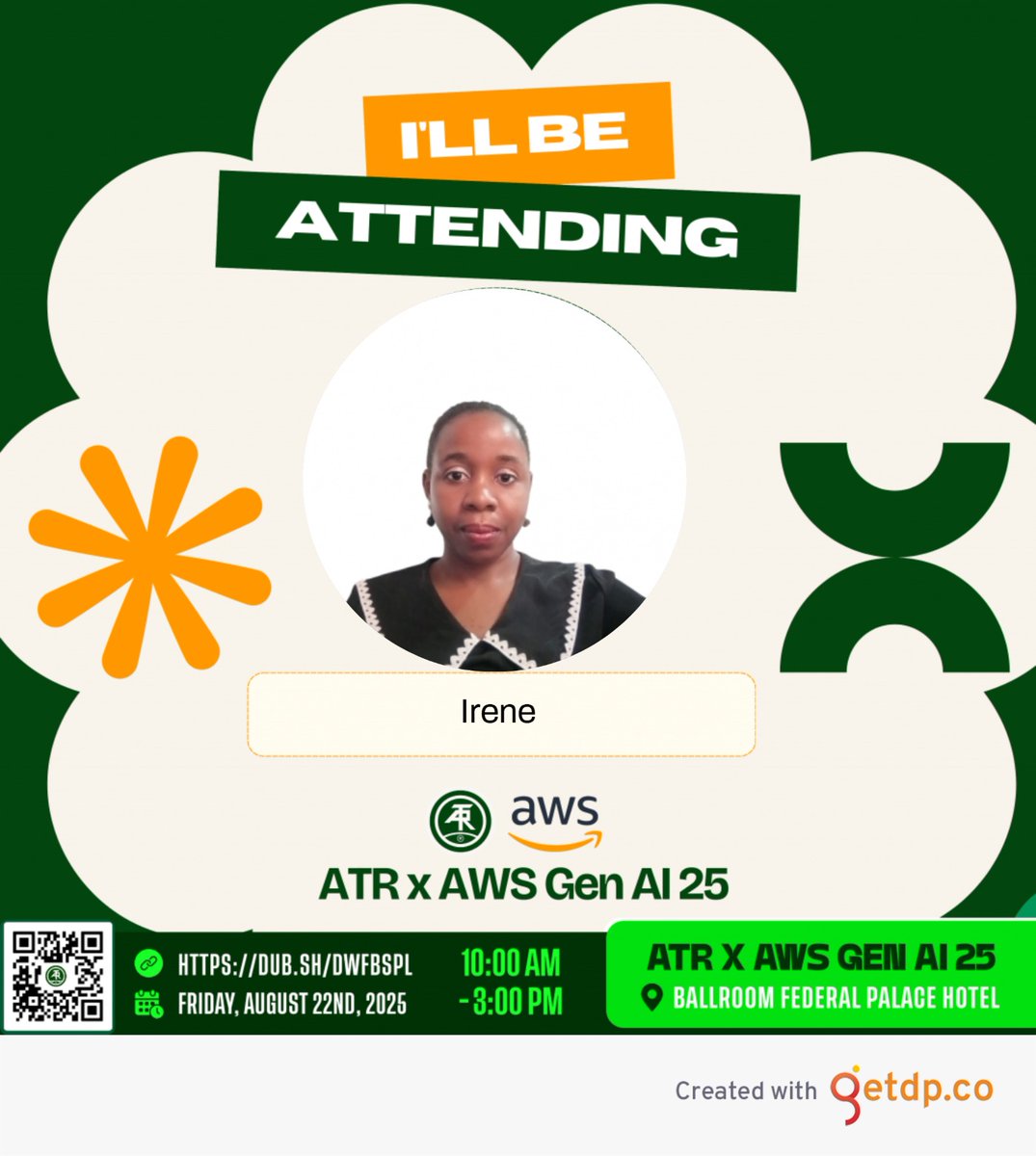 IkeadighIrene's tweet image. Where would you rather be by 10 am on 22nd August 2025? 

Update your calendar and keep the date!!!!!

#ATRxAWSGenAI 
#ATRxAWSGenAI25 
#ArthuriteIntegrated