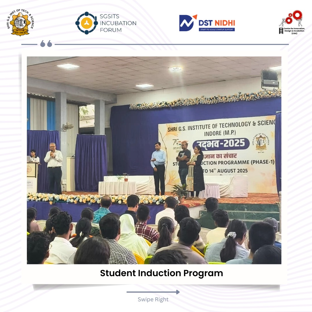 SgsitsF's tweet photo. SIF ignites young minds at the Student Induction Program! Inspiring students to be job creators, not seekers. 💡🚀 #SIF #Entrepreneurship #StartupIndia #Innovation #JobCreators #YouthEmpowerment https://t.co/9ALcreWgfh