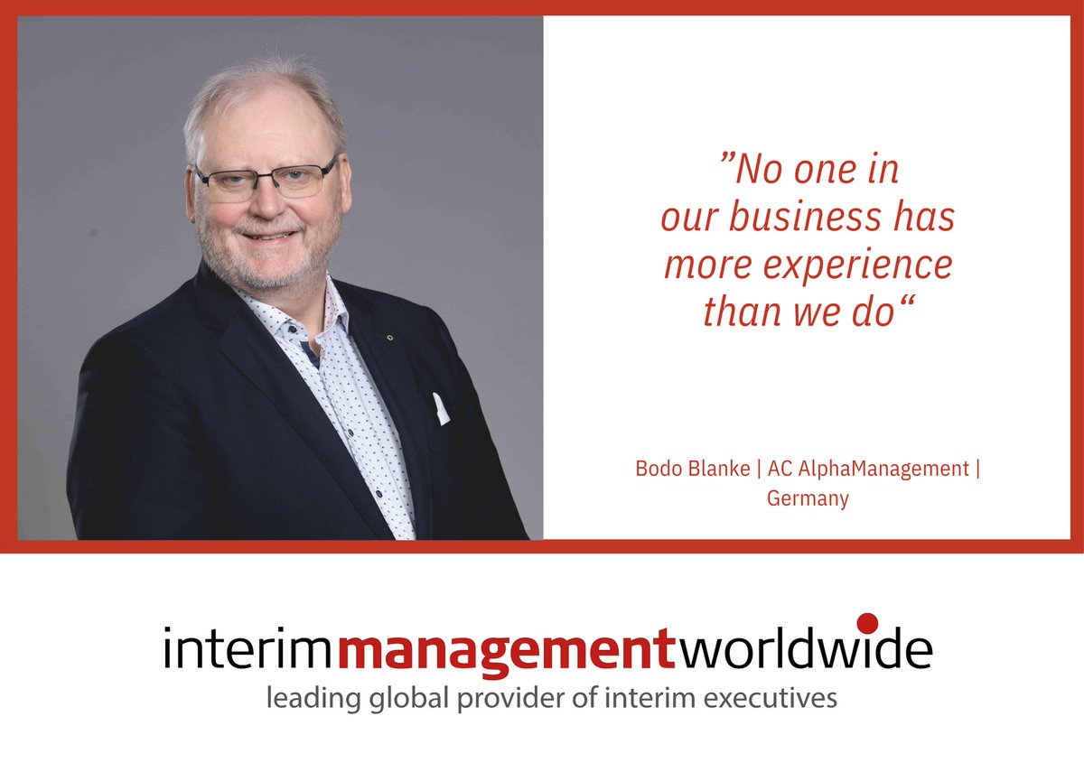 ImwMgmt's tweet photo. Meet our partner in Germany: With deep industry insights and a rigorous selection process, AC AlphaManagement ensures the right expertise for each challenge, minimizing risks and driving transformation. 

https://t.co/aP4KRjf8b5

#interim #interimmanagement #futureofwork https://t.co/re2RVvHQyj