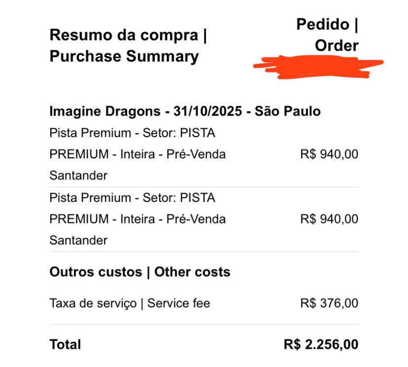gu_nifa's tweet photo. 🚨VENDA
Ingressos Imagine Dragons
dia 31/10 no Morumbi
2 inteiras PISTA PREMIUM
motivo: não vou conseguir mais ir
valor: R$1128 cada

ingressos no Quentro!
a transferência só pode rolar 30 dias antes do show pelo app! https://t.co/1IE8XwF3tL