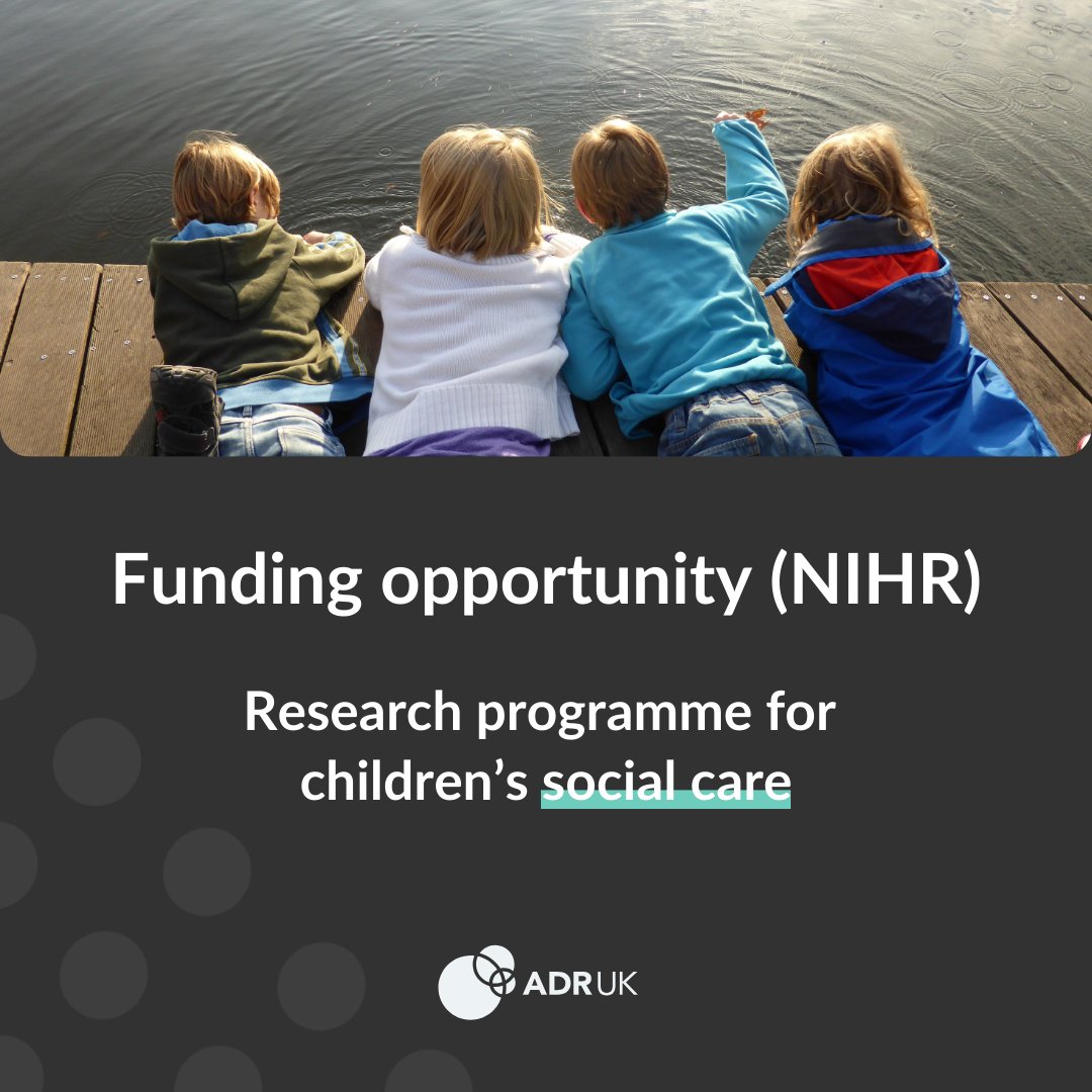ADR UK (@adr_uk) on Twitter photo 💡 What really works in children's #SocialCare?
<a href="/NIHRresearch/">National Institute for Health and Care Research</a> will fund bold, evaluative research – from trials to economic analysis.
⏰ Deadline: 17 September 2025.
Boost your bid with ADR UK data. Details at adruk.org/news-publicati…. 💡 What really works in children's #SocialCare?
<a href="/NIHRresearch/">National Institute for Health and Care Research</a> will fund bold, evaluative research – from trials to economic analysis.
⏰ Deadline: 17 September 2025.
Boost your bid with ADR UK data. Details at adruk.org/news-publicati….