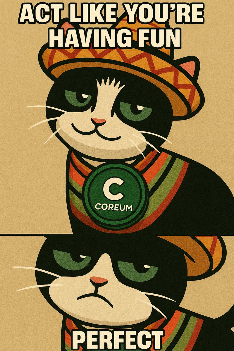 GaticoCore's tweet photo. Rocking the $GAT sombrero at 08:32 AM CDT! 🌞😸 

#GATRise #CryptoCats $COREUM @JoinCruiseCtrl #Crypto https://t.co/Pyc2WjaMwp