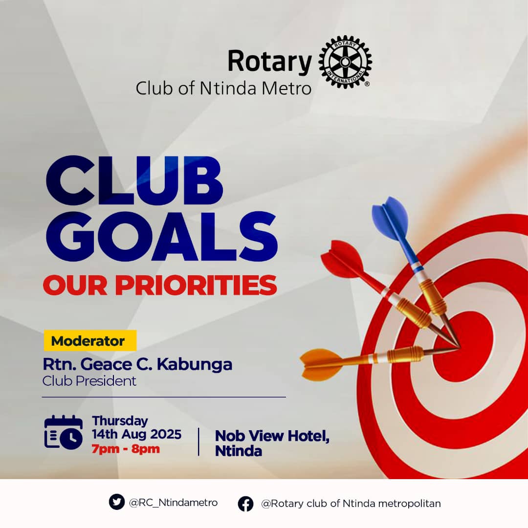 Are you ready to be inspired and re-energized for service?
Join us tonight

Our very own Rtn. Geace C. Kabunga, Club President, will guide us as we focus our vision, set our priorities, and align on the impactful path ahead. It’s the perfect opportunity to connect &amp; share ideas