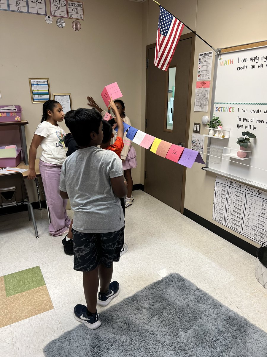 MrsZamorasclass's tweet photo. Today our @GYE_AlvinISD mathematicians explored the connection between an open number line and place value by participating in a round of clothesline number line to help us prepare for our first unit ๐ค @AlvinISD #Buildingalegacyoflearning https://t.co/5mbL22K3Rm