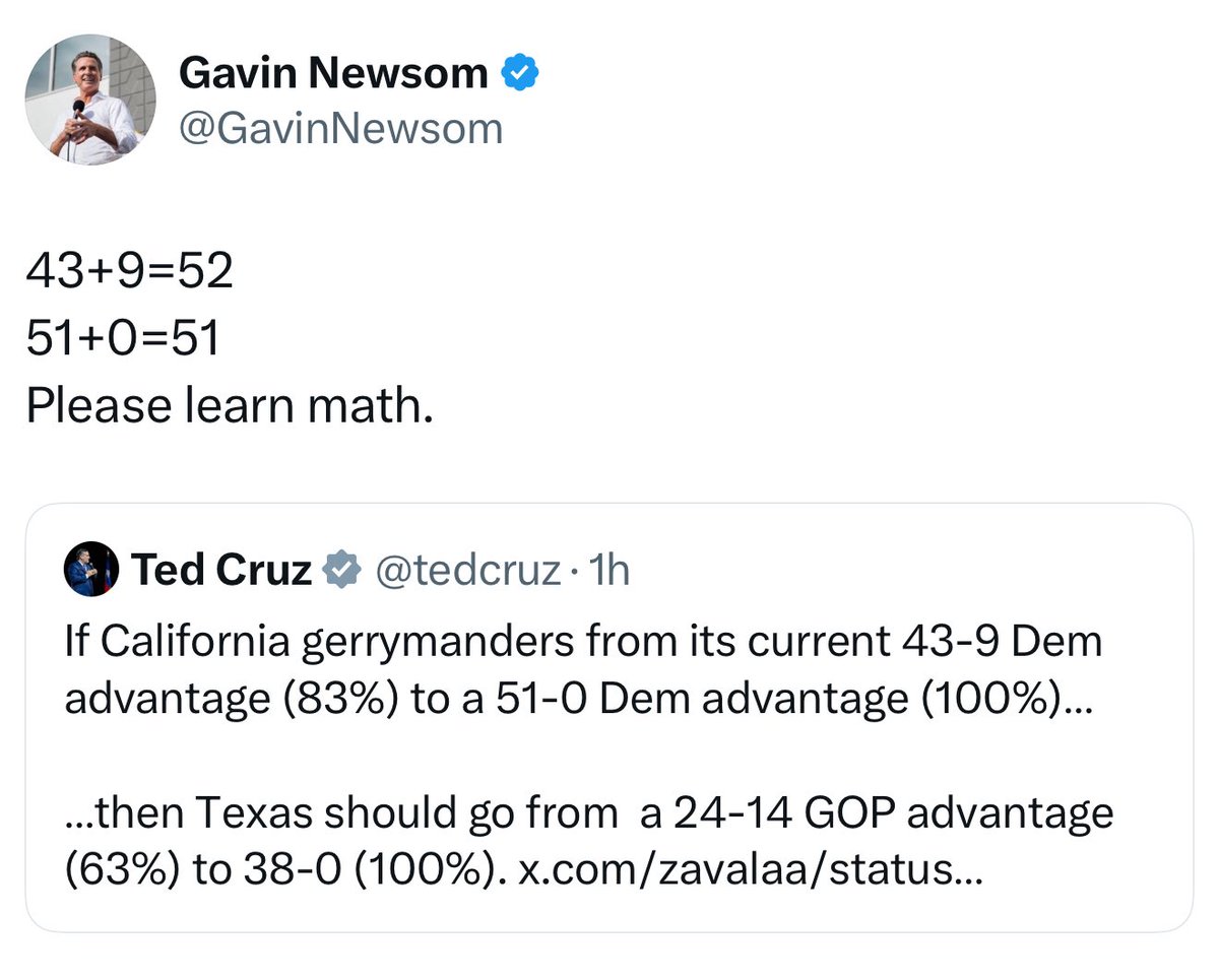 Hahaha Ted deleted his tweet after being owned by Newsom.