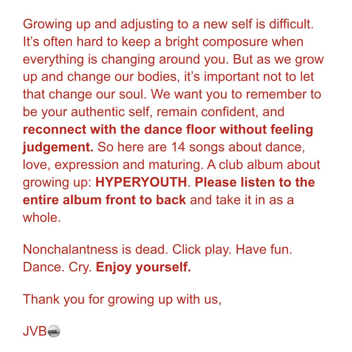 HYPERYOUTH
THE THIRD JVB ALBUM
TONIGHT🪩