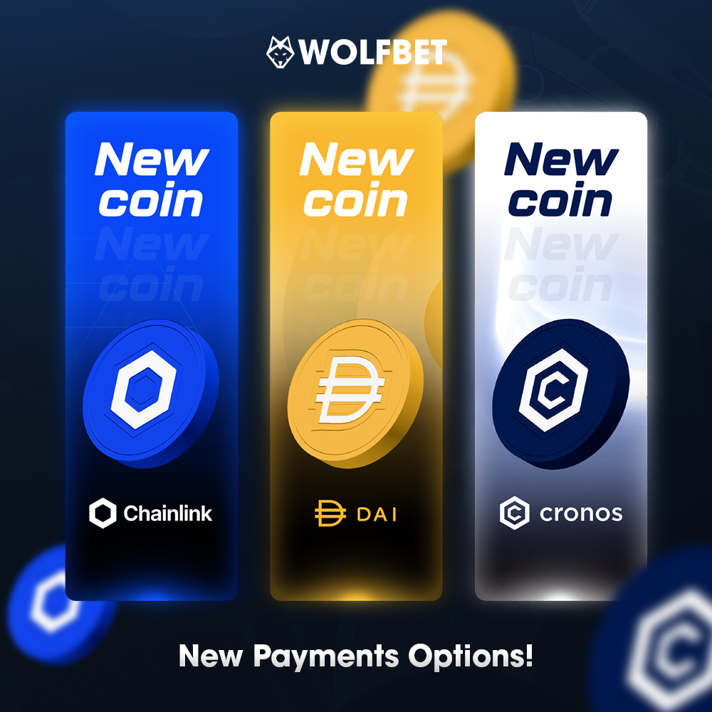 🔥 MORE COINS ARE HERE 🔥

You can now Deposit &amp; Withdraw using $LINK $DAI $CRO 🚀

🎁 Want a FREE BONUS CODE?
1️⃣ Like + RT
2️⃣ Follow <a href="/wolfdotbet/">WOLFBET</a>
3️⃣ Drop your WOLFBET username below 👇

#LINK #DAI #CRO