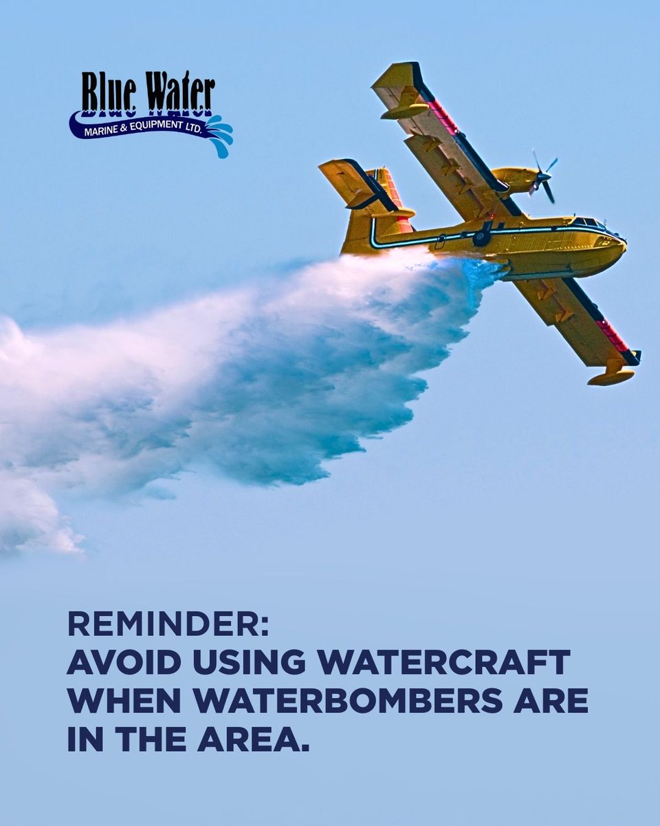 bluewater_nl's tweet photo. 📢 Boaters - Please Be Aware! 📢

If you see aircraft operating nearby, stay clear of lakes, ponds, and other bodies of water. Watercraft can interfere with waterbombers collecting water.

Let’s all do our part to keep our communities safe. 💙 

#nlstrong #nltraffic https://t.co/7Lg8C0MQpx