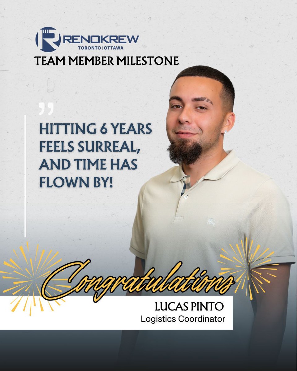 🎉Team Milestone: nearly a decade strong💥 
Time flies when you're building something meaningful. 

Lucas Pinto marks a significant milestone with Renokrew, and his journey is deeply tied to some of our most impactful work.

His leadership is evident in the details: he remains