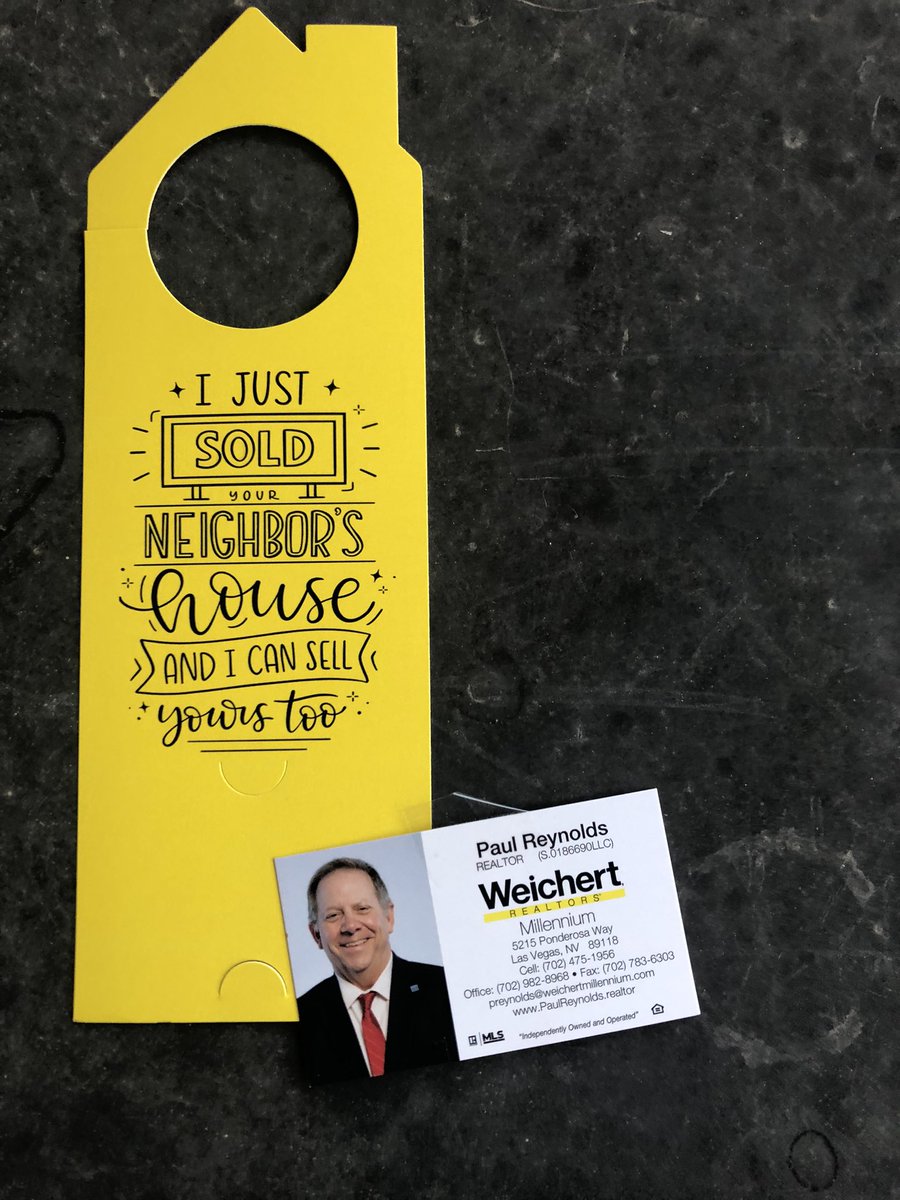 Hey <a href="/Weichert/">Weichert, Realtors</a>  your agent breached a gated community in #vegas and left literal GARBAGE at my door and I assume other doors since I saw them littered around. Violating postal code is NOT the way to drum up business. At least not mine. And I’ll be telling everyone I know.