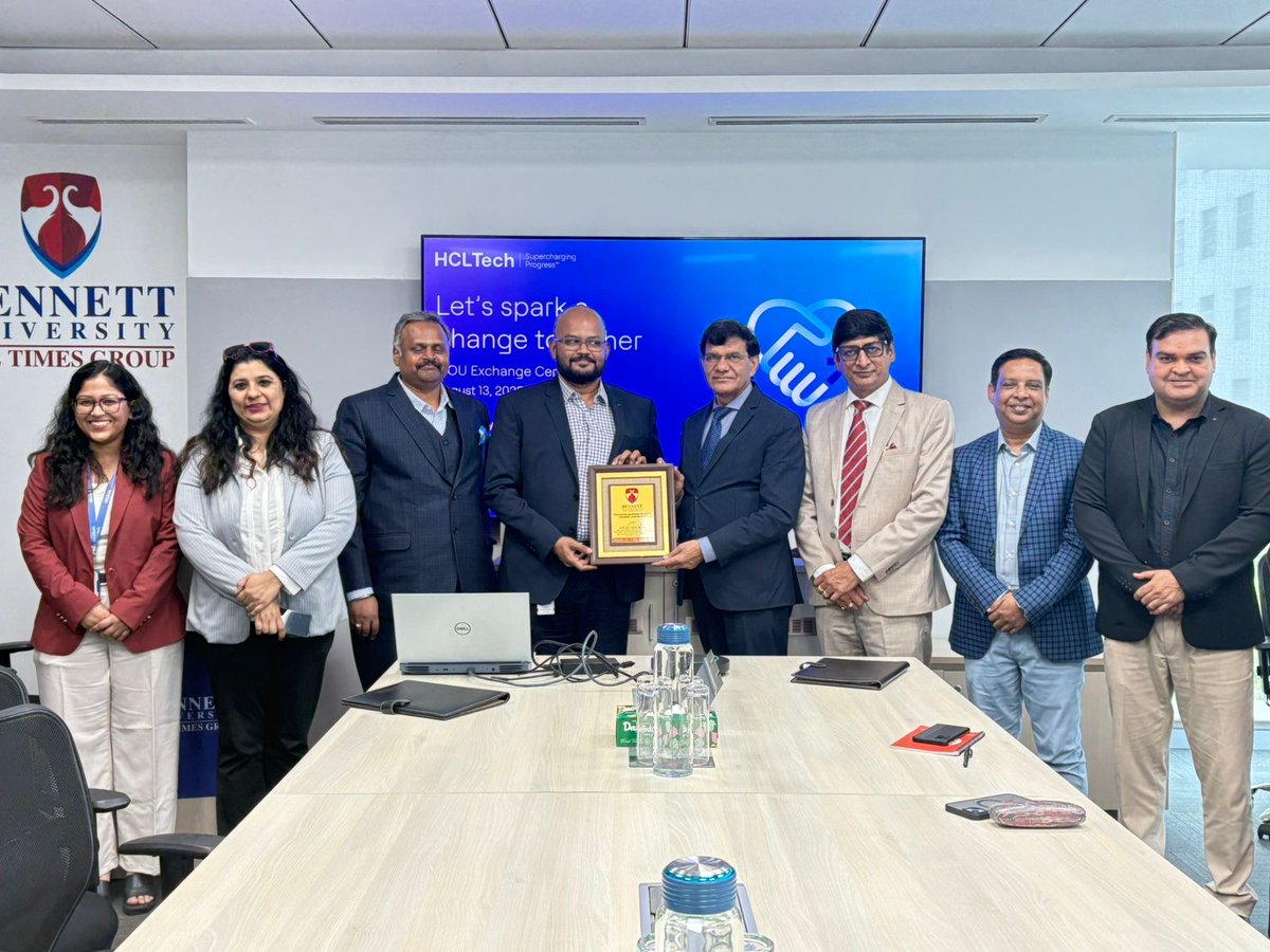 bennettuniv's tweet image. Bridging Classrooms &amp;amp; Boardrooms.
Bennett University x HCL Technologies sign MoU to nurture future-ready tech leaders through industry-aligned courses, research, internships &amp;amp; faculty upskilling.

#BennettUniversity #HCLTechnologies #IndustryAcademia #FutureReady #EmergingTech