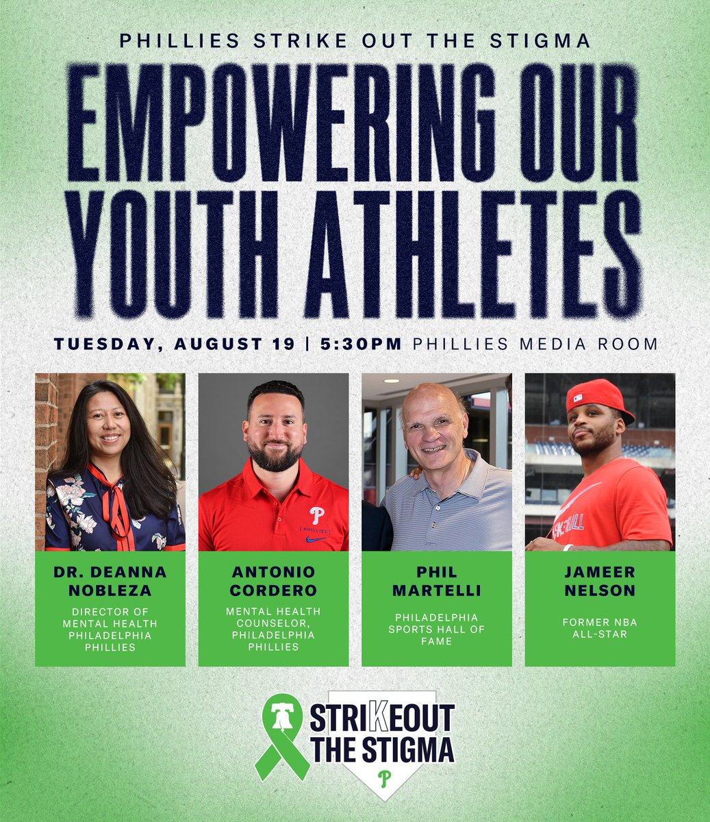 PhillyCvC's tweet image. We are excited to see CvC Philly Co-founder @PhilMartelli on the August 19th panel for @phillies Strike Out the Stigma series, themed on empowering our youth athletes! #CrushCancer 

More info/tickets: mlb.com/phillies/ticke…