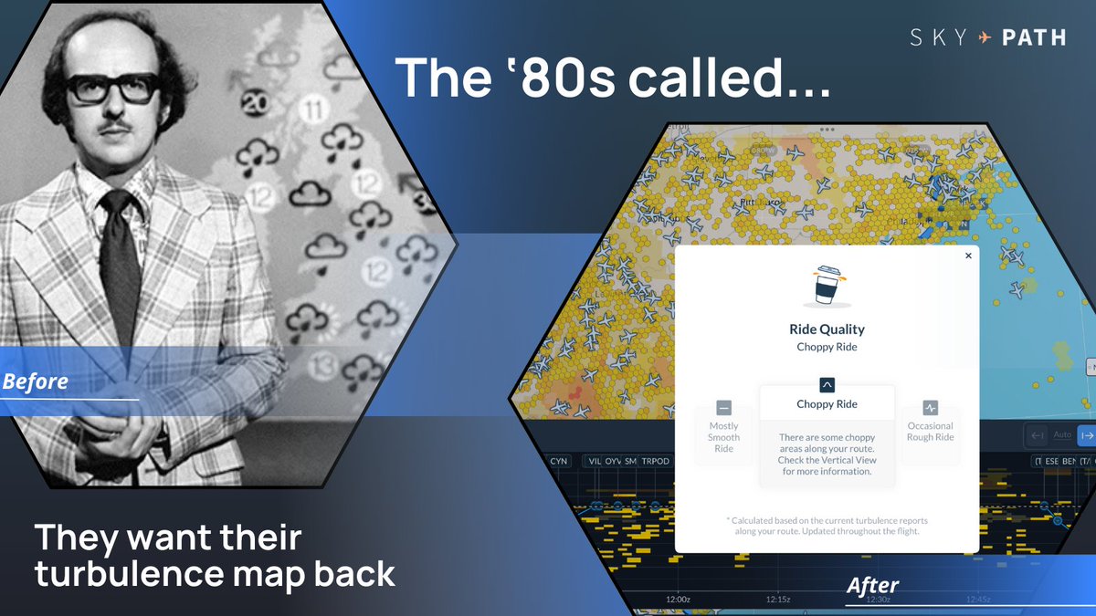 Turbulence is up 55%.
Your old forecast missed that, didn’t it?

Clear‑air bumps don’t show up on radar - but they do in SkyPath. We use live flight data + AI to spot trouble 12 hours ahead, cutting injuries by ~50% and saving millions.

Still flying blind? 🛫 
#Aviation