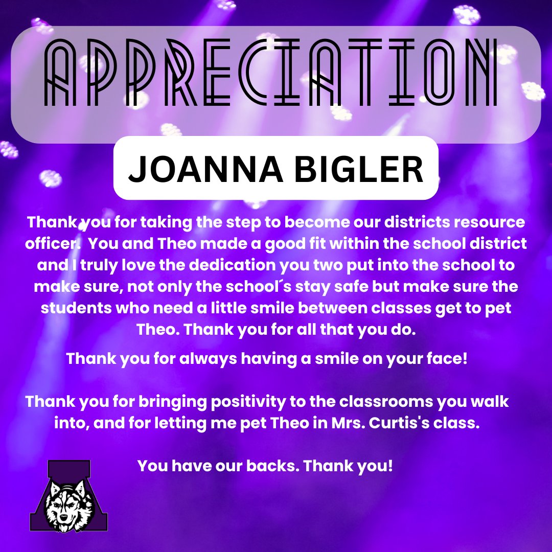 Teacher Appreciation Spotlight! 
Earlier this year, our high school students took a moment to share messages of gratitude through a special survey, recognizing the high school teachers and staff who’ve made a difference in their lives. 
All summer long, we’ll be highlighting some