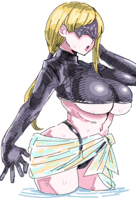 浜辺に呼ばれたから水着で来たレディ 