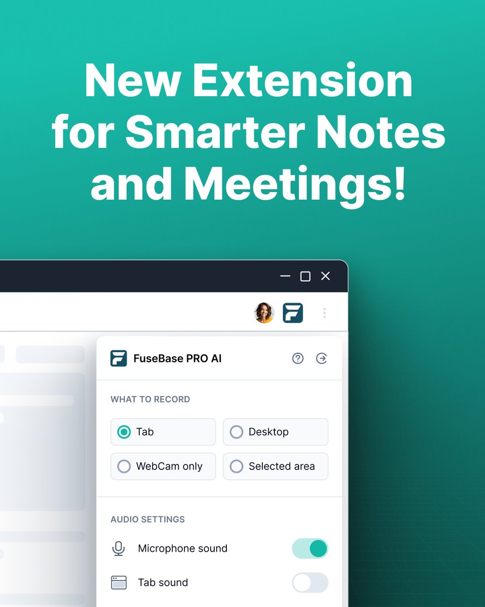nimbuswebinc's tweet image. Your next meeting call could take its own notes &amp;amp; organize them for you! 
Introducing your ultimate AI voice recorder &amp;amp; note-taker – #FuseBase PRO AI extension:

📝 Captures notes, screenshots, and videos from any meeting or webpage
🖇️ Instantly organizes everything into the…