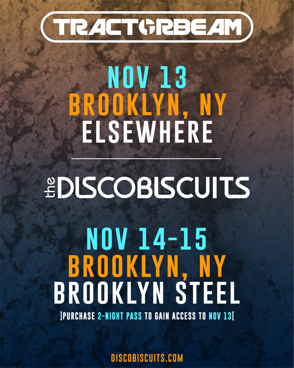 The Disco Biscuits ๐ฒ๐ฝ๐ฒ (@disco_biscuits) on Twitter photo Our 11/13 TRACTORBEAM show will take place at <a href="/elsewherespace/">๐ ๐ ๐ ๐ ๐ ๐ ๐ ๐ ๐</a>! ๐ Tickets go on sale tomorrow at 12pm ET โก๏ธ Get priority access by purchasing a 2-night pass to the <a href="/brooklynsteel/">Brooklyn Steel</a> shows, and a code will be sent out via email tomorrow before the on sale ๐discobiscuits.com/shows Our 11/13 TRACTORBEAM show will take place at <a href="/elsewherespace/">๐ ๐ ๐ ๐ ๐ ๐ ๐ ๐ ๐</a>! ๐ Tickets go on sale tomorrow at 12pm ET โก๏ธ Get priority access by purchasing a 2-night pass to the <a href="/brooklynsteel/">Brooklyn Steel</a> shows, and a code will be sent out via email tomorrow before the on sale ๐discobiscuits.com/shows