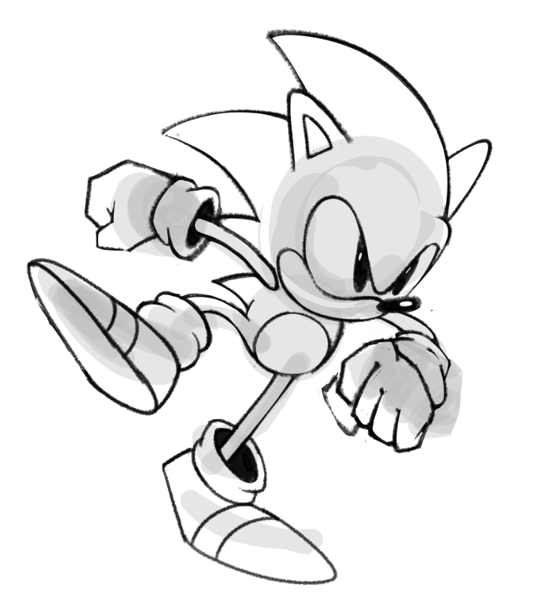 sonic doodle after a long time i still dont know how to draw hands