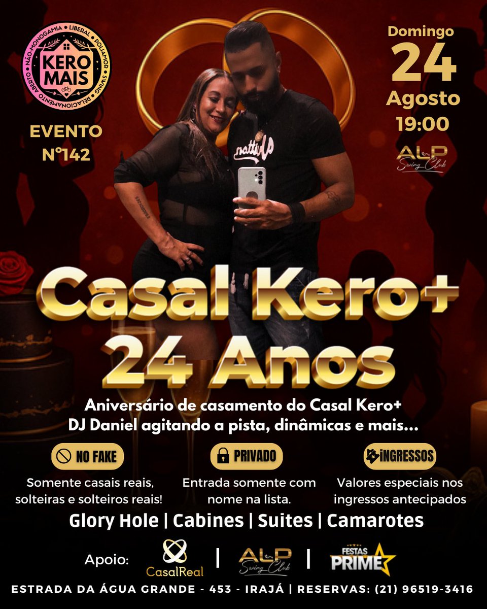 Vem conhecer nosso evenrto! Uma matinê top das 19h às 2h. Quer participar? Coloca seu nome na lista pelo link bit.ly/nome_lista Vem pro mundo da Keromais, onde casais, solteiras e solteiros reais se encontram para realizar suas fantasias!!  #baladaliberal #casalliberal