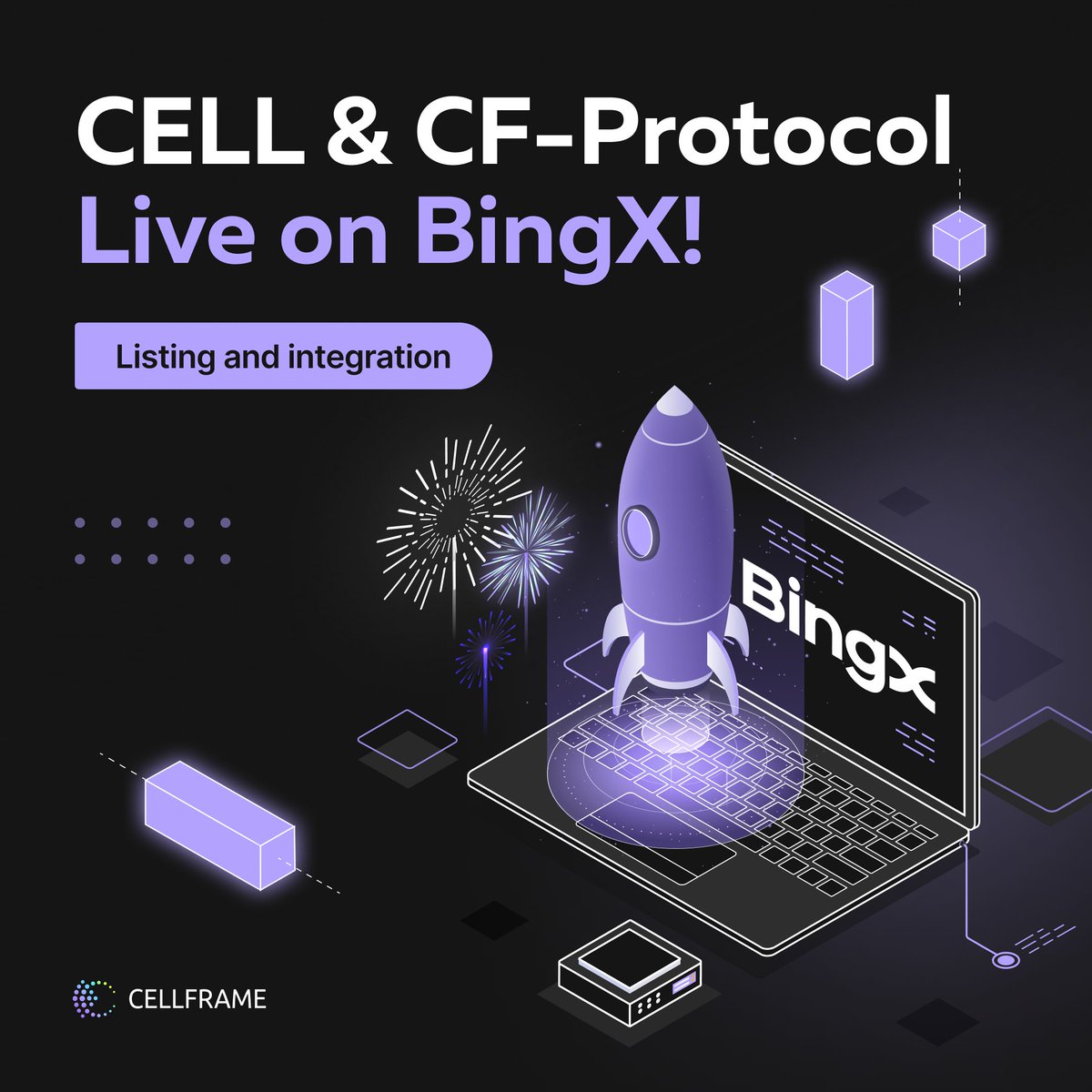 cellframenet's tweet photo. ⚡️New Listing: $CELL is coming to BingX! 

We’re continuing to expand the presence of the native Cellframe protocol in the crypto market. Next up is BingX — the CELL CF-20 token is now listed!

📅 Trading starts: August 14, 12:00 UTC
💱 Pair: CELL/USDT
• Deposit: Now open
• Withdrawal: August 15, 12:00 UTC

CELL CF-20 will be available for both deposit and withdrawal — meaning you can transfer tokens directly between your Cellframe Wallet and your BingX account.

BingX is a centralized exchange with over 20 million users worldwide. This listing will help attract a new audience to the Cellframe project and make it easier for other CF-20 tokens to reach the exchange.

Thank you for your support! Stay tuned to keep up with the latest Cellframe news 💜