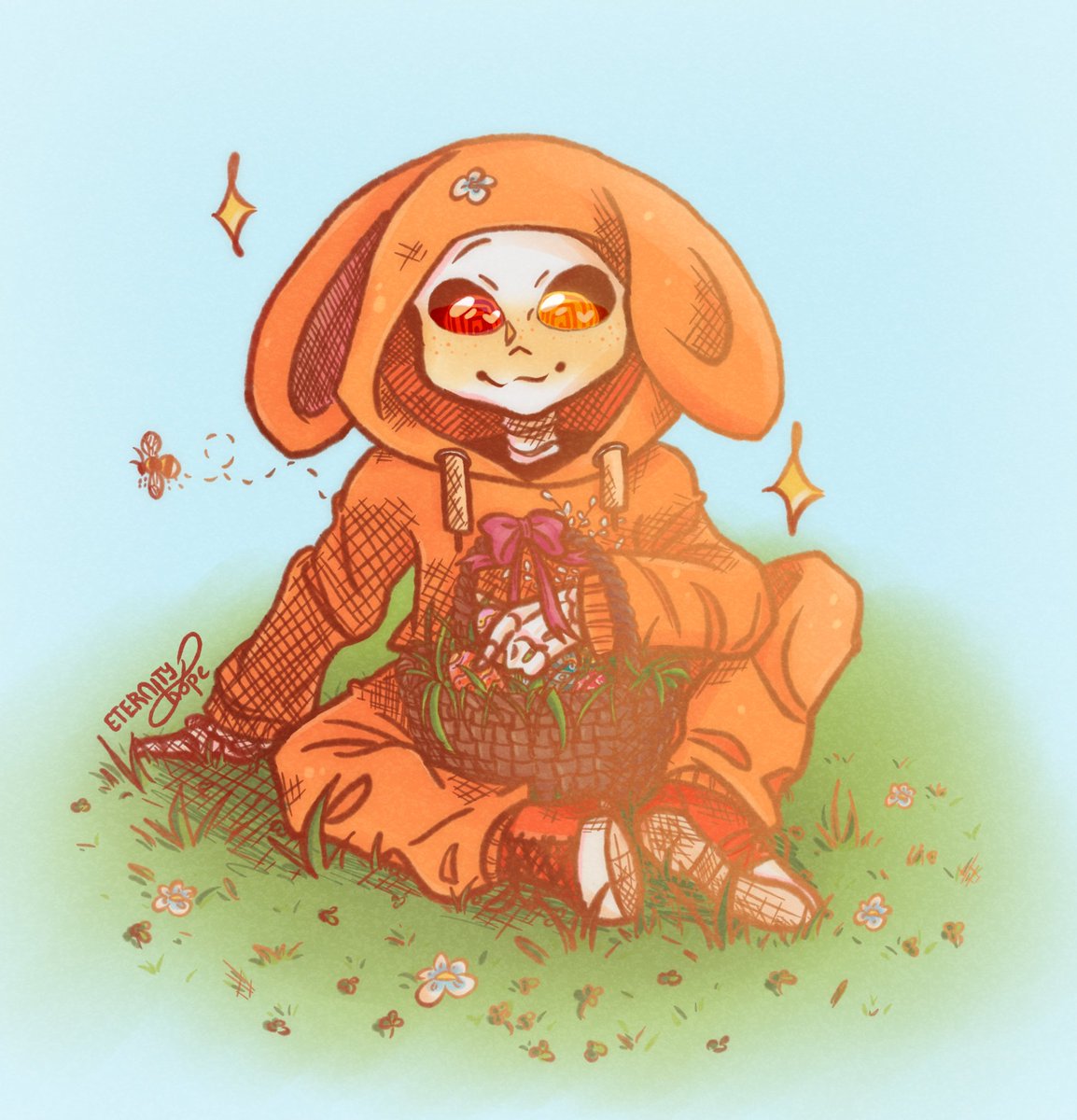 ETERNITY8HOPE's tweet photo. a belated drawing of my favourite little baby. he looks really good in his bunny suit! easter is his favourite holiday for a reason |🎀|

#undertaleau
#absorberstale
#remsans
#rem
#oc

rem sans belong to me. https://t.co/E6bEXWFyfW
