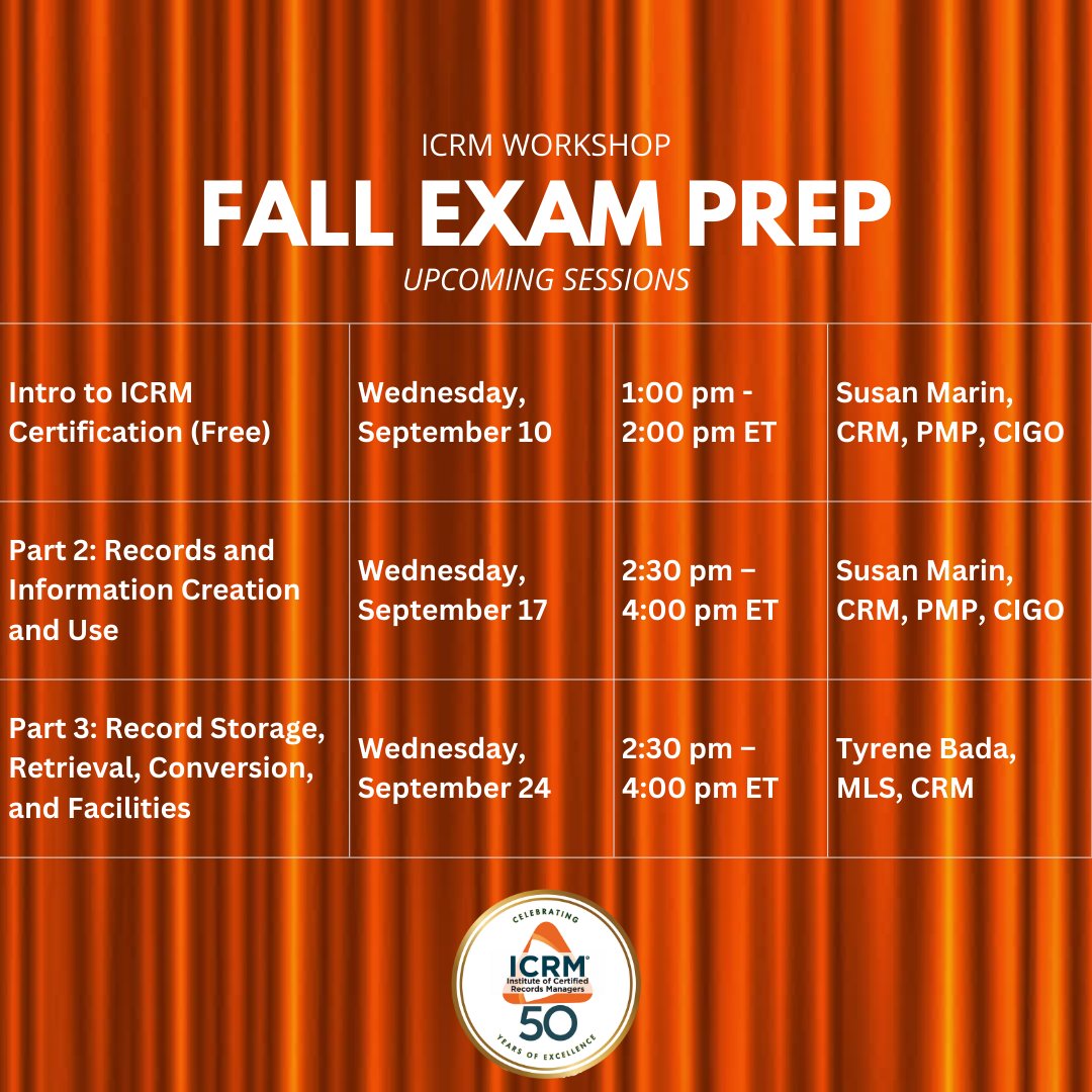 The Fall 2025 CRM Virtual Exam Prep Workshop Series is coming!🍂 
Get ready to boost your exam confidence and prep with the pros — all from the comfort of home.

Registration opens soon... stay tuned!

#ICRM #CRMExamPrep #VirtualWorkshop