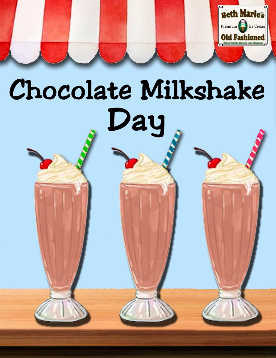 Today, September 12th is National Chocolate Milkshake Day! 🍫🍨

#icecream #bethmaries #ChocolateMilkshakeDay #bethmariesoldfashionedicecream