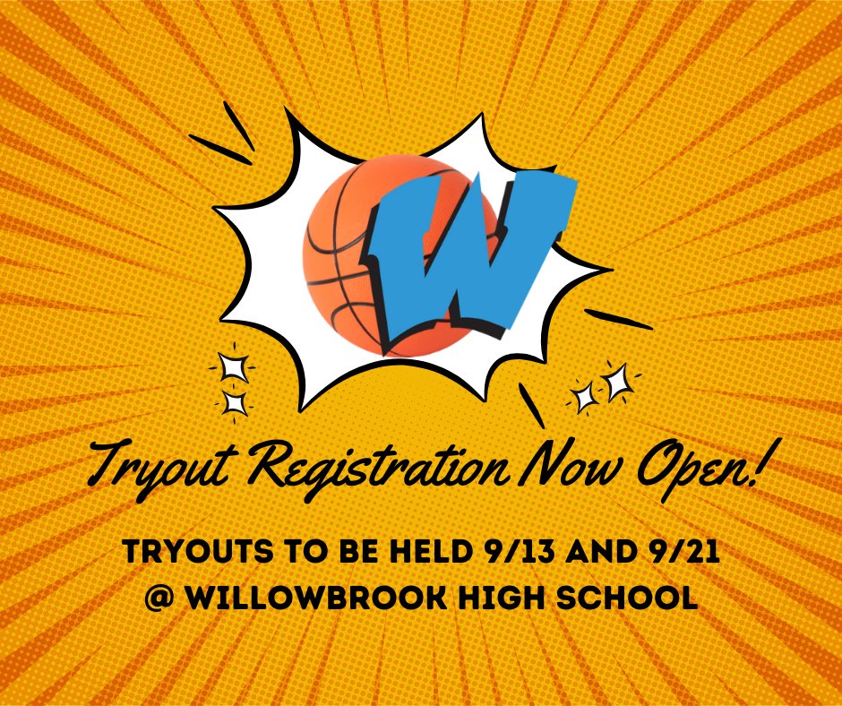 1 month to Jr Warriors tryouts! Register now at wbjrwarriors.org 💙🏀

<a href="/WB_ATHLETICS/">Willowbrook Athletics</a> <a href="/WBbball/">Willowbrook Boys Hoops</a> <a href="/WHS_GirlsHoops1/">Willowbrook HS Girls Basketball</a>