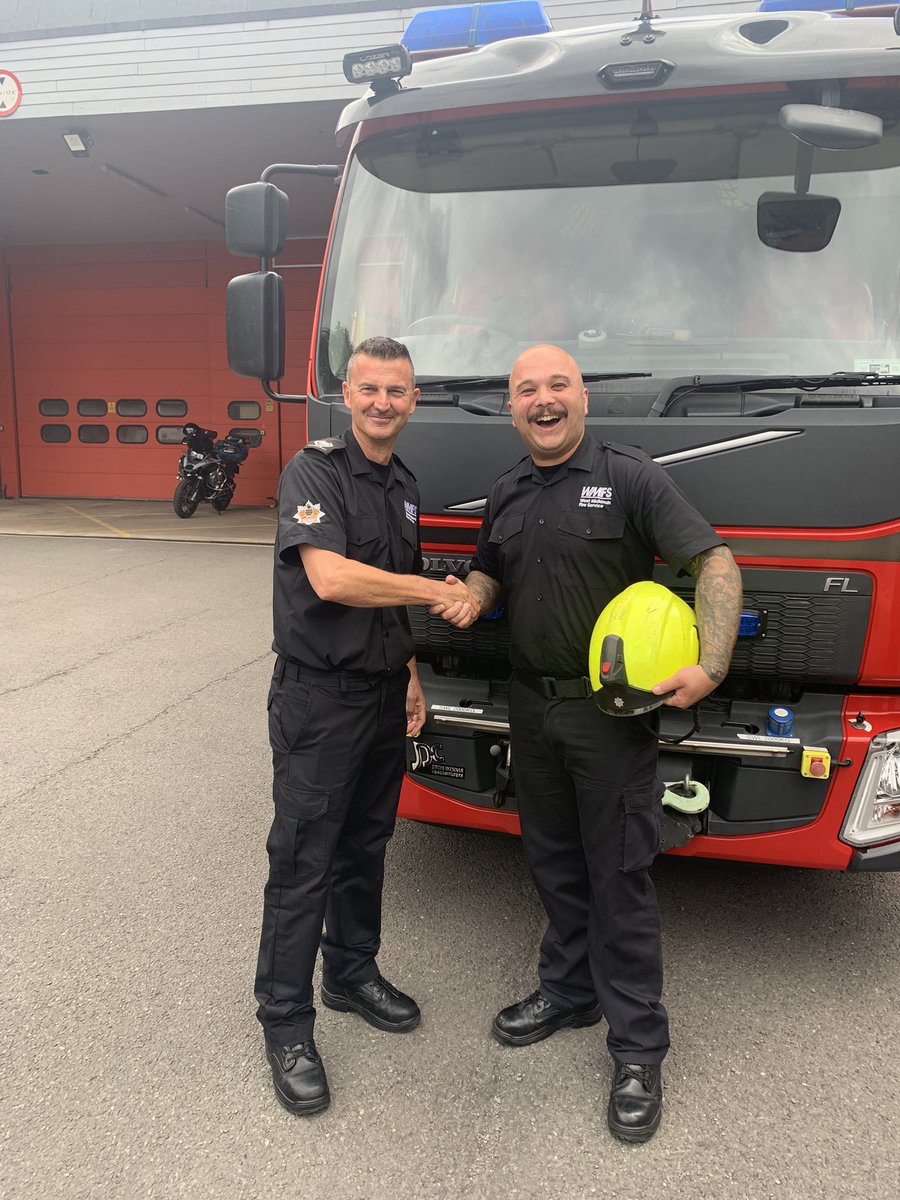 WMFSWillenhall's tweet photo. Congratulations to FF Dean Ascott of Willenhall Red Watch on passing his final assessment to become a fully competent firefighter. His hard work and dedication over the past 18 months has paid off. We are all very proud of him. Well done Dean 👏
#wmfs #firefighter https://t.co/SlRfTNhDra