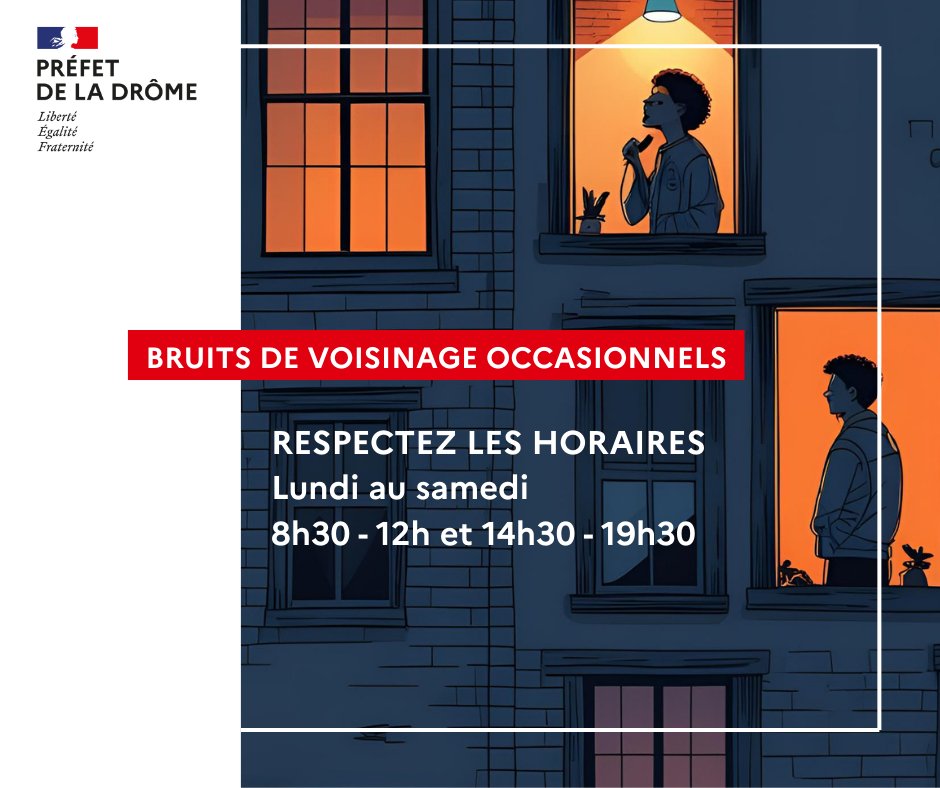 Image de Préfet de la Drôme - #NuisancesVoisinage | 🤯 🤯⚠️🔊  Il est 23h, tu veux dormir mais ton voisin pense que son appart est