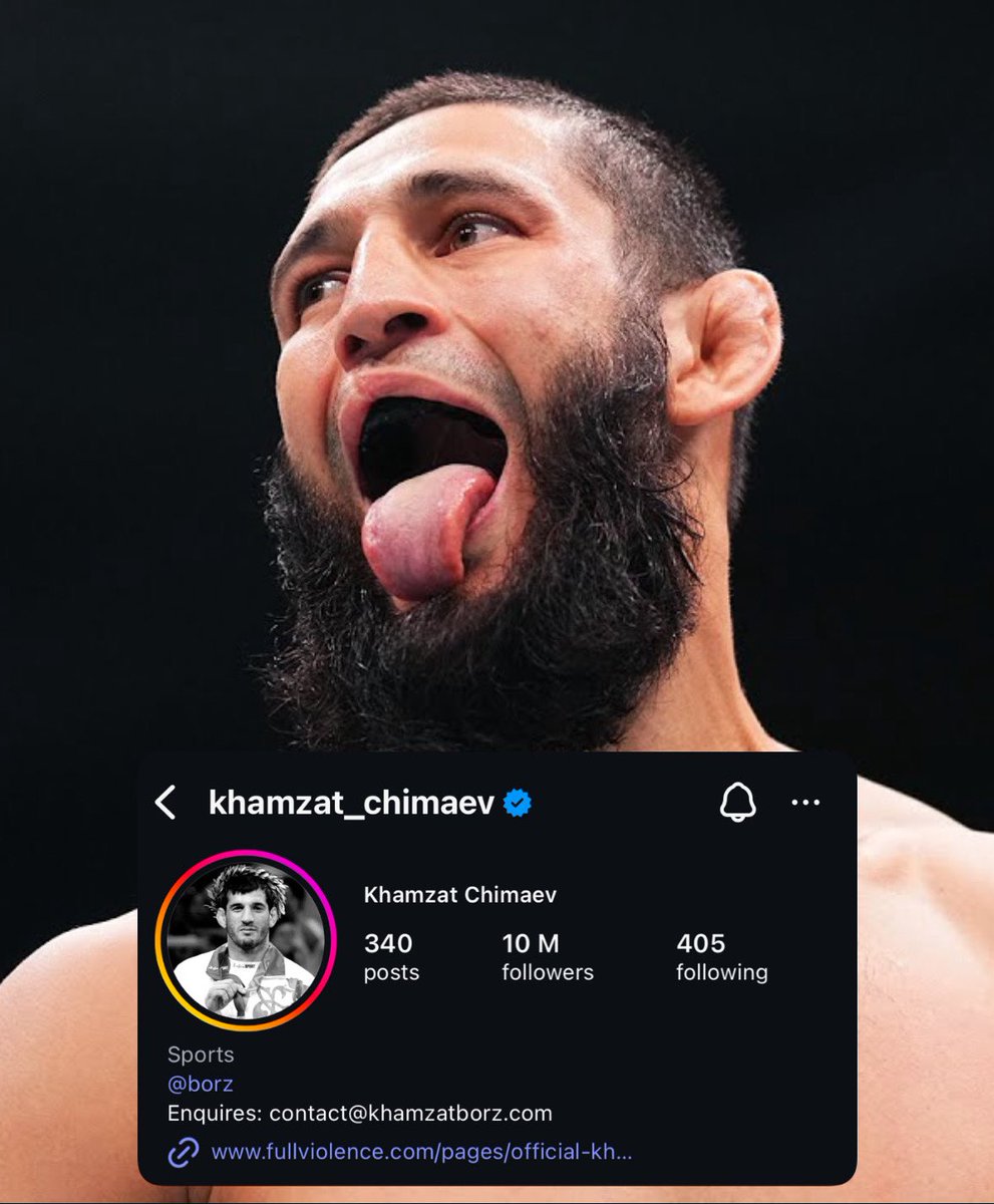 🚨 Khamzat Chimaev just officially hit TEN MILLION Instagram followers before his first title fight this weekend

He now joins Ilia Topuria and Islam Makhachev as the only active UFC fighters with over 10 million followers

And he doesn’t even have a title yet…

SUPERSTAR ⭐🐺