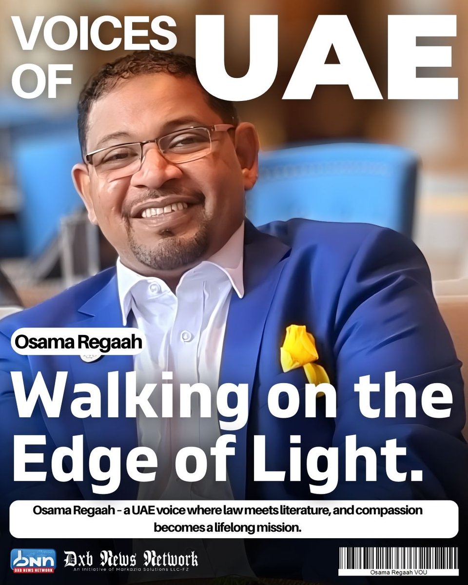 dxbnewsnetwork's tweet image. Osama Regaah: Lawyer, author, humanitarian — using law to protect and literature to inspire. A story of justice, compassion &amp;amp; impact.
.
.
#VoicesOfUAE #justicewithheart #uaeinspiration #humanityfirst