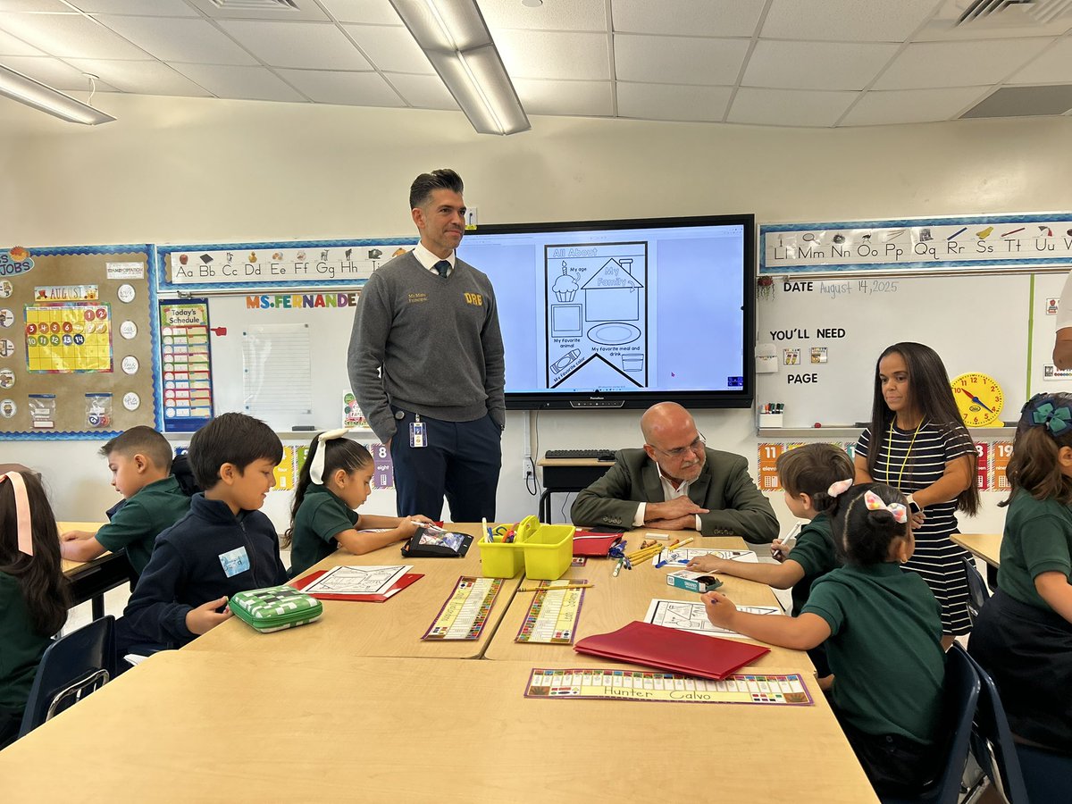 First day memories start here. Kindergarten got a special visitor today!