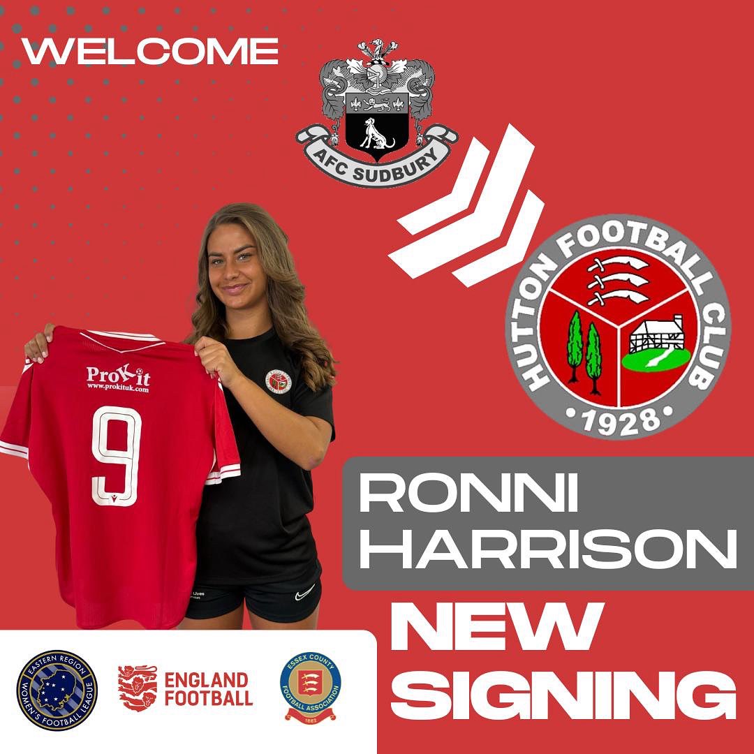 HuttonFCLadies's tweet photo. We’re delighted to welcome Ronni Harrison to Hutton FC! 🏆

A proven leader, Ronni captained AFC Sudbury to the National League a few seasons ago and brings a wealth of experience. In her younger years, she also shone at Charlton U21s. Excited to see her make an impact in red! https://t.co/jDv8nGO09r