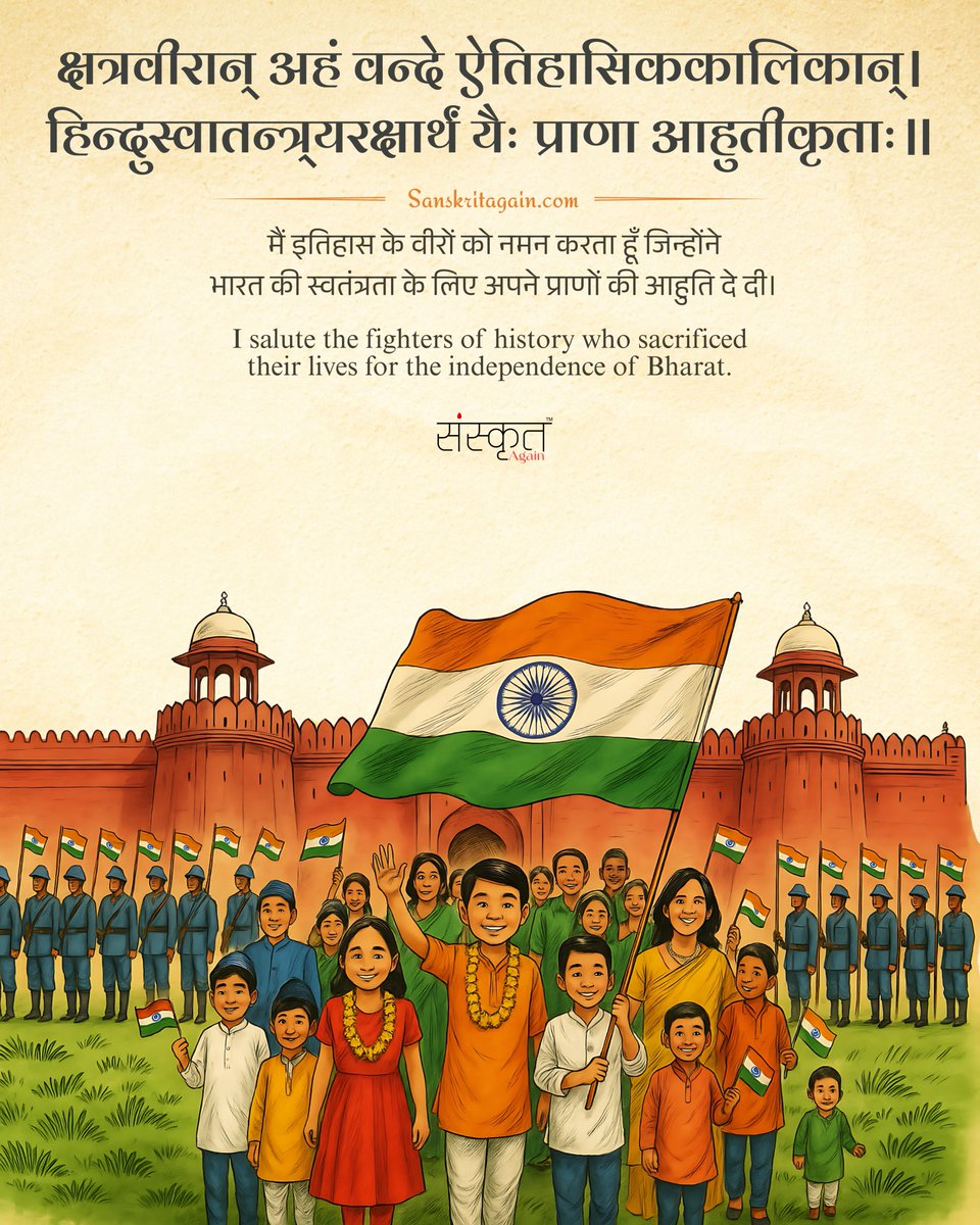 I salute the fighters of history who sacrificed their lives for the independence of Bharat. 🇮🇳
