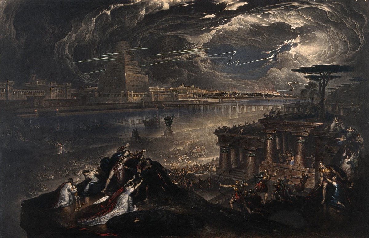 16daarius's tweet photo. The fall of Babylon - John Martin 1835 https://t.co/3icigkEUis