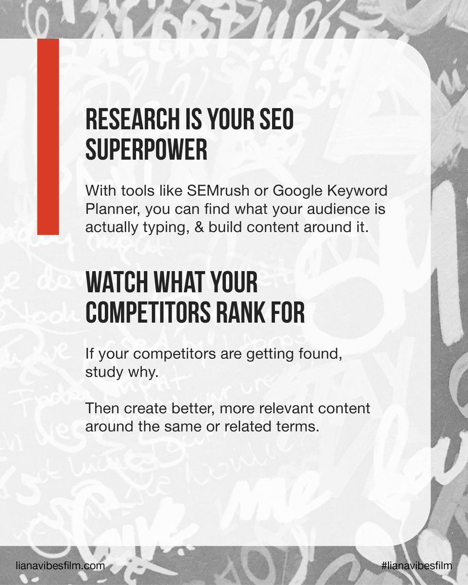 LianaVibesFilm's tweet image. 🔍 Keywords = digital questions from real people
💬 Use audience language, not industry speak
📈 Long-tail keywords attract ready-to-act searchers

#OnlineSearch #GoogleSEO #LongTailKeywords #MarketingContent